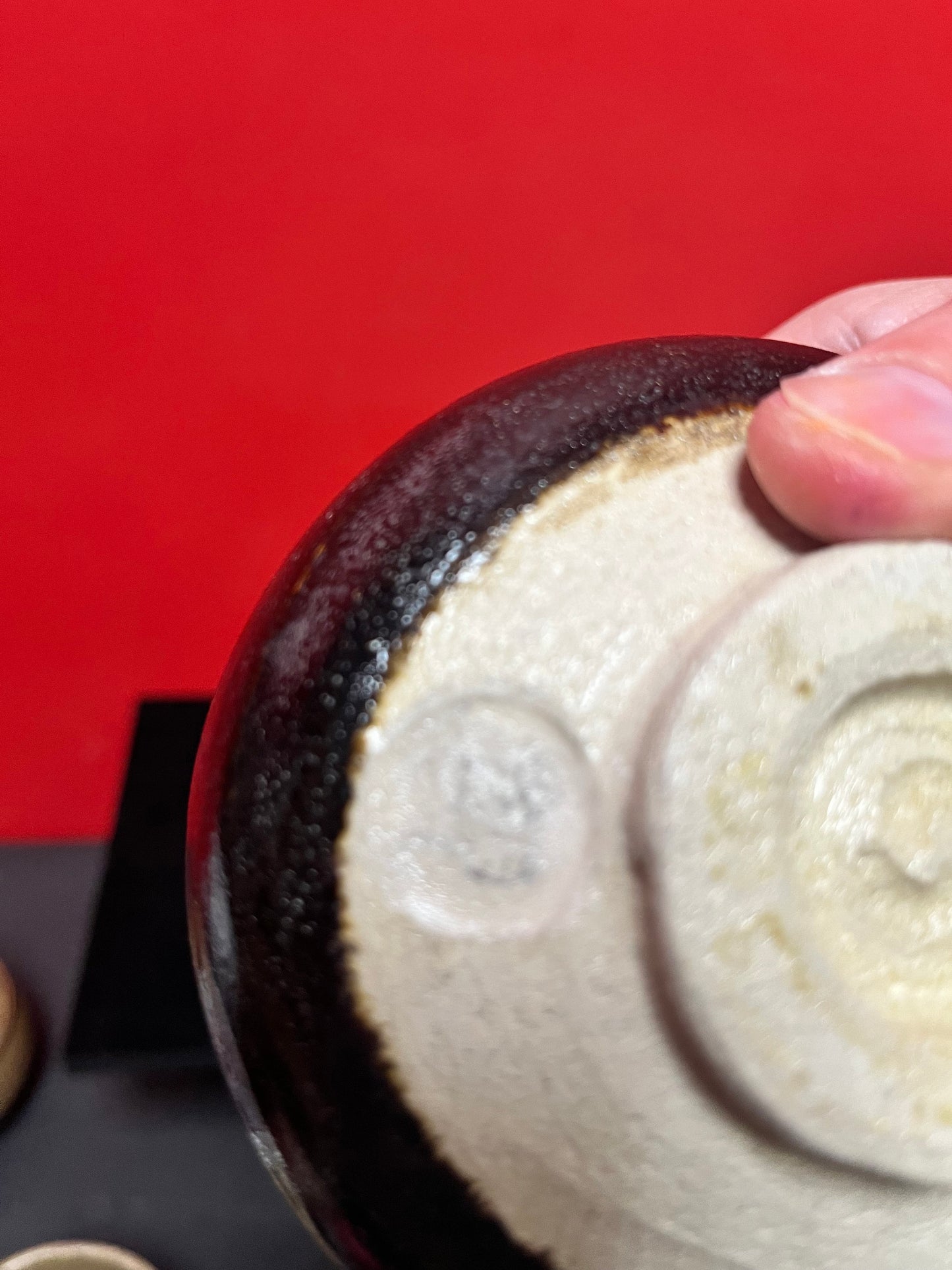 A  Fabulous 4.5 inch wide Canadian Japanese pottery  Wayne Ngan  perfect condition  certified by expert -