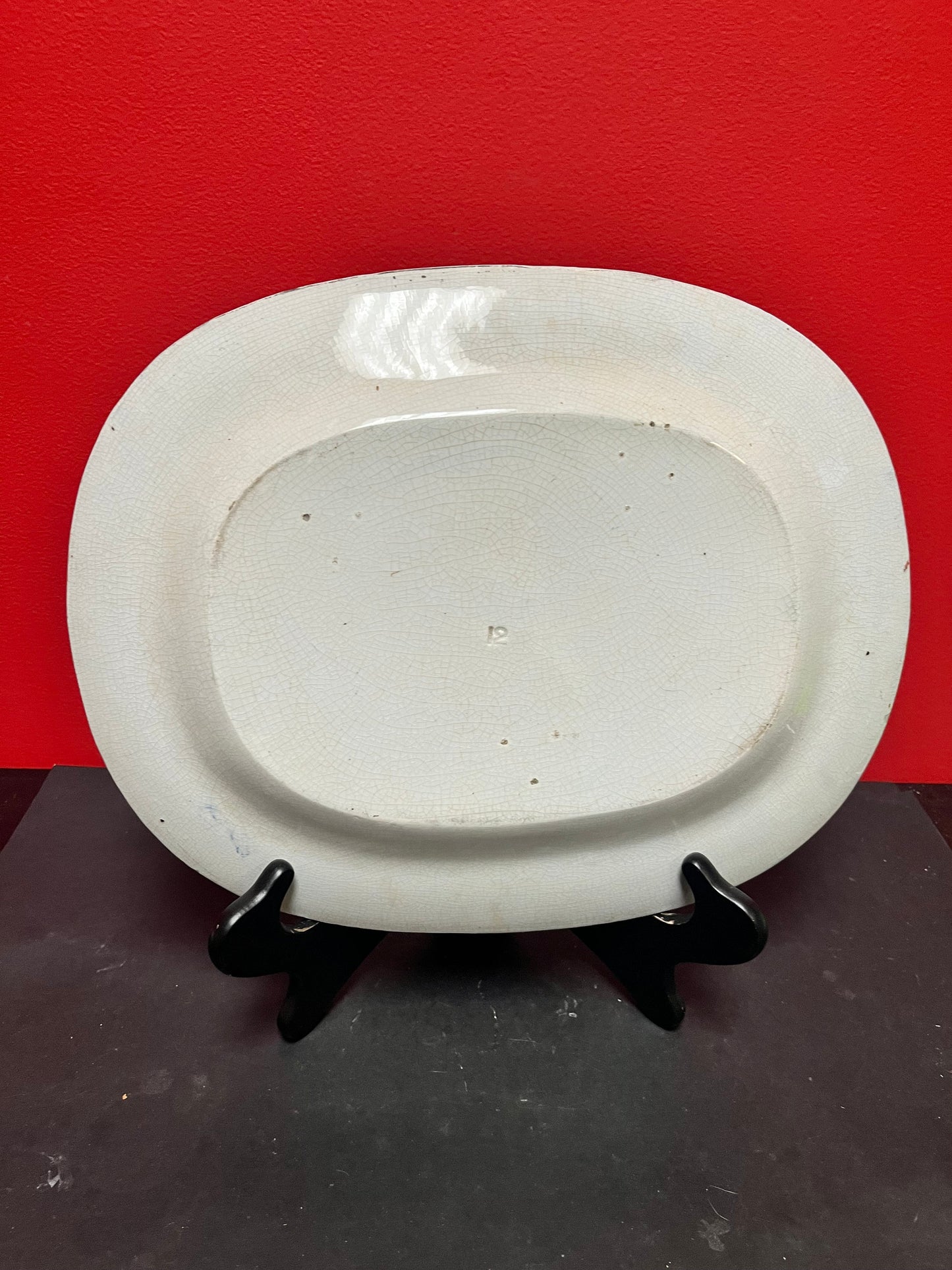 Stunning early 19th century perfect condition English blue and white platter  fabulous scene