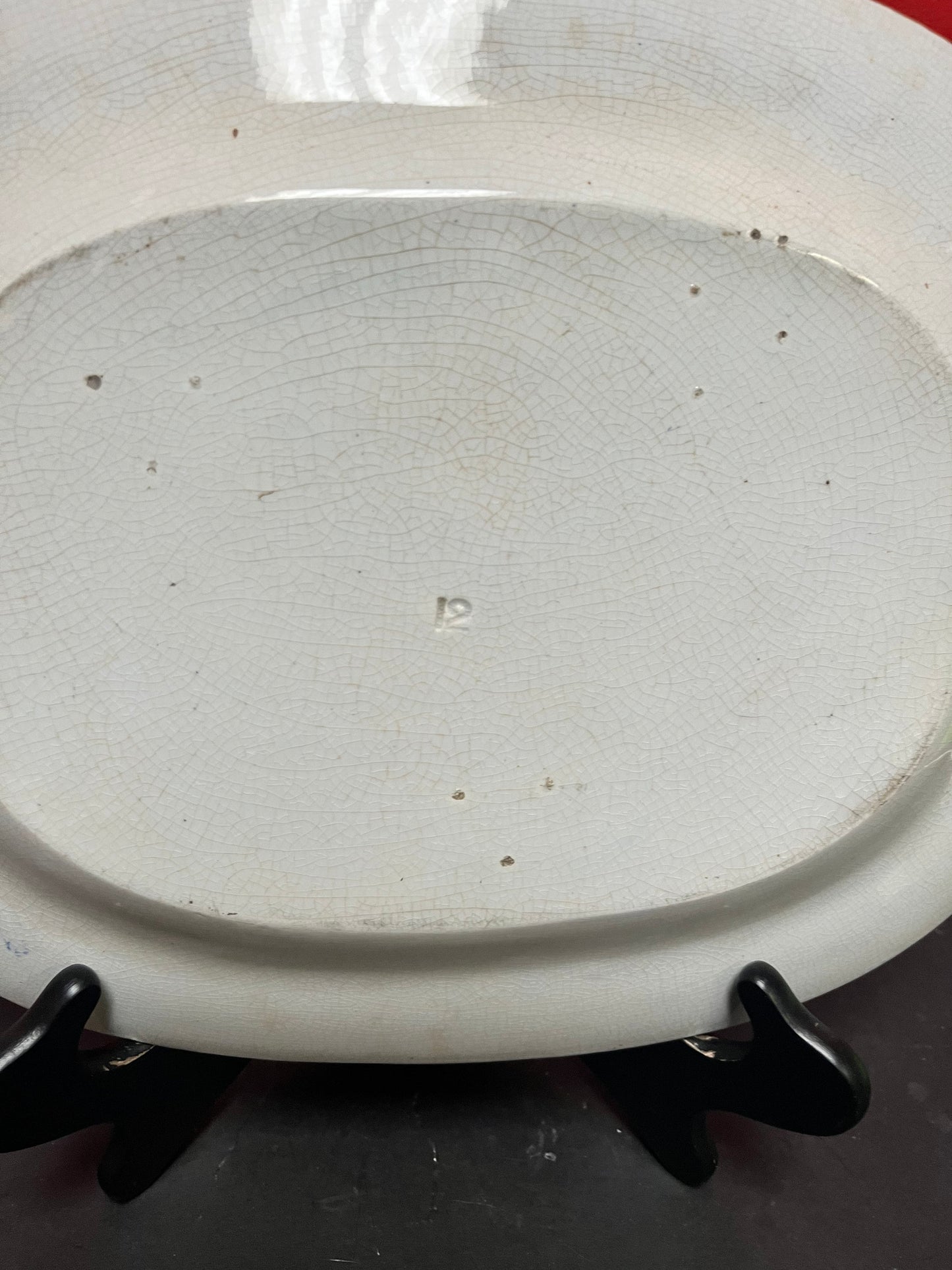 Stunning early 19th century perfect condition English blue and white platter  fabulous scene