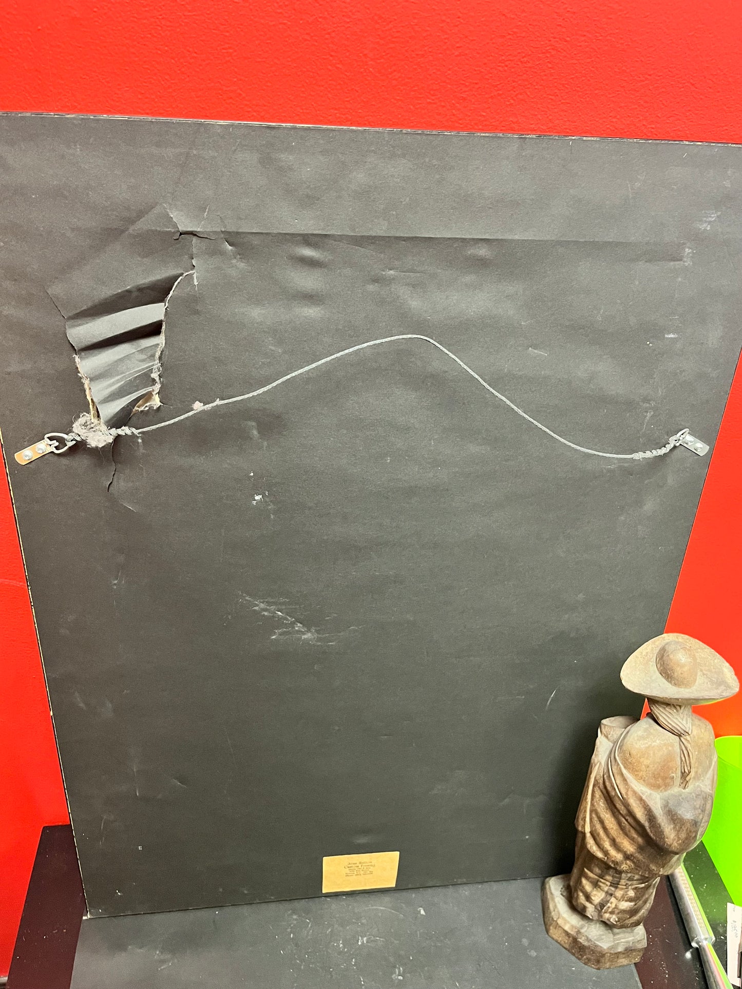 Stunning African 29 x 22“ wide bronze plaque in elegant frame  Unbelievable patina and detail  heavy and ready to hang