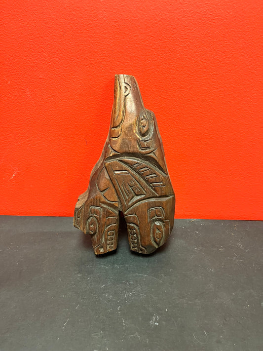 11 x 6 x 2 thick Indigenous first nations Pacific northwest Coast plaque  Female artist  Killer whale transformation  Needs a hanger