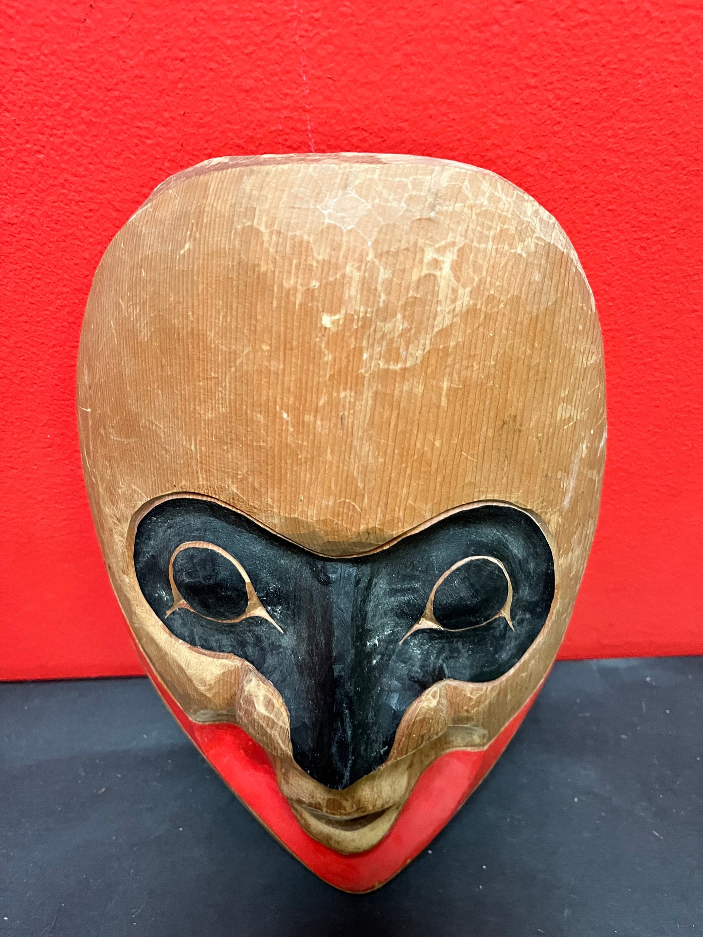 Lovely 11 x 8 wide cedar indigenous first nations specific northwest coast signed Squamish wild woman mask   simple and beautiful