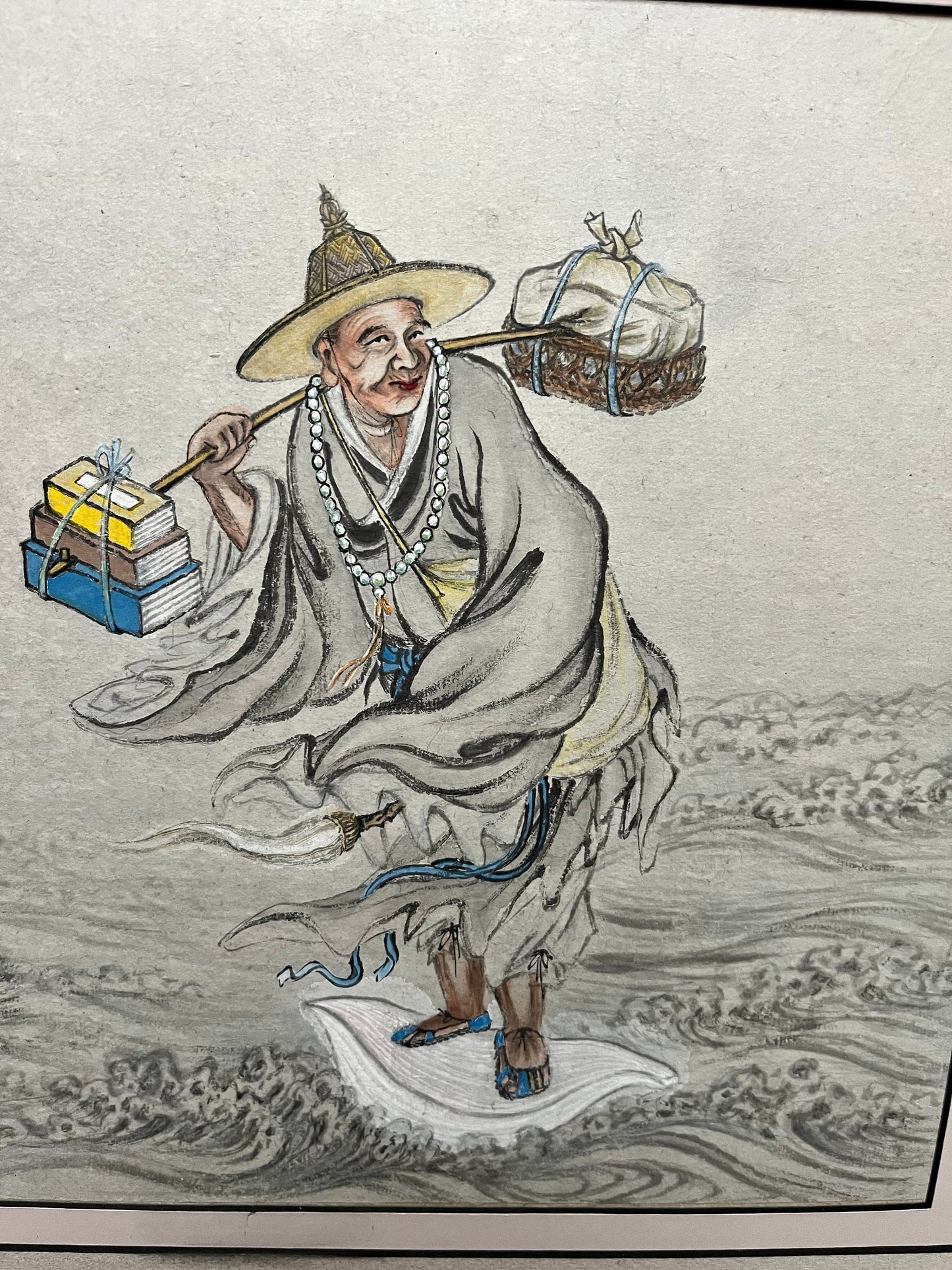 Stunning Asian signed original drawing  professionally matted in New York  amazing imagery and detail  wow  19 x 18 tall