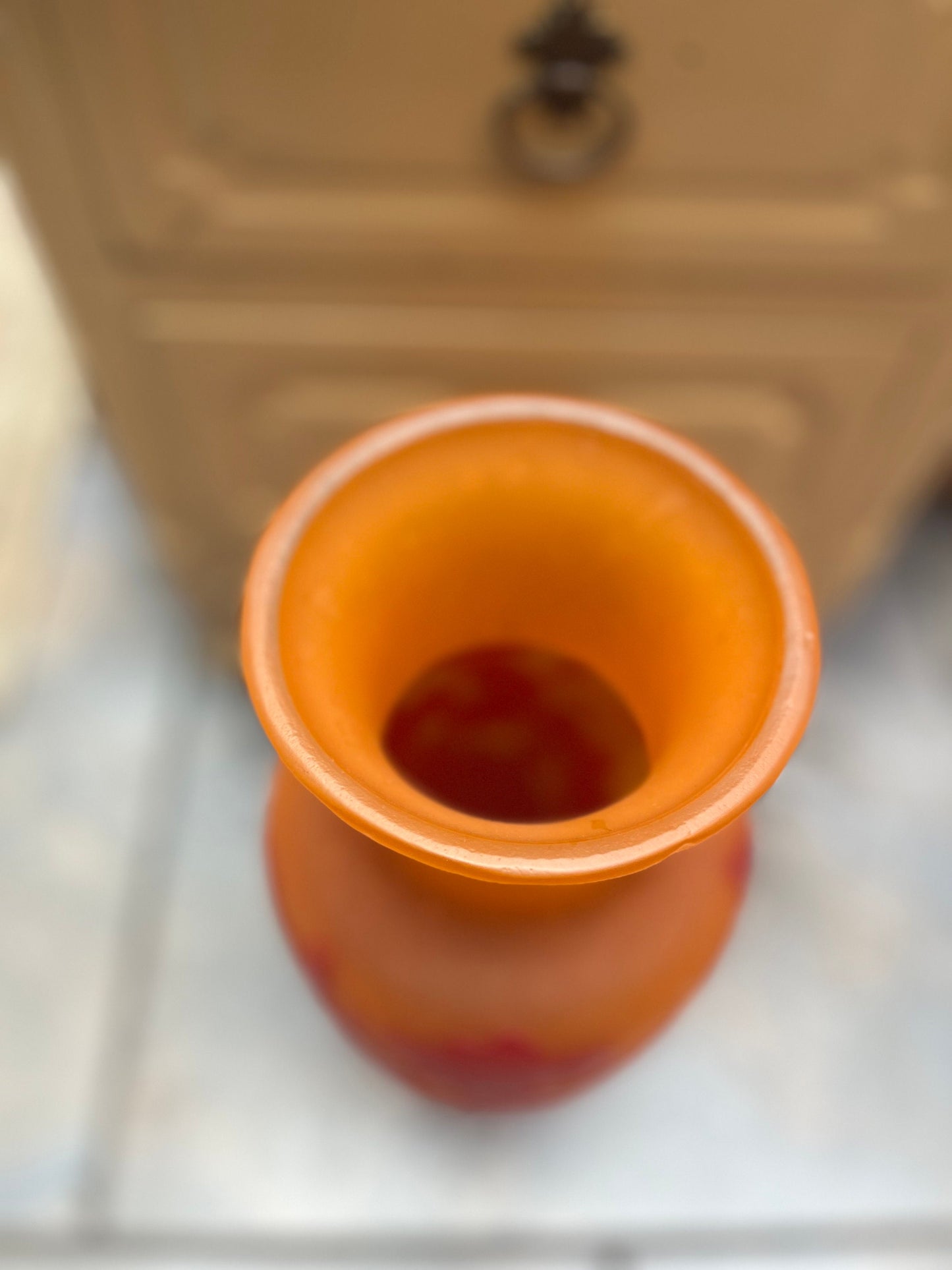 Absolutely stunning large Galle cameo vase - 15 inch high  great condition   top quality reproduction -