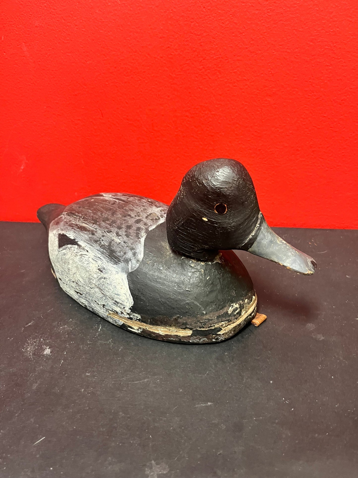 Lovely antique Canadian 16 x 6“ high tuck decoy with amazing patina  Good antique condition