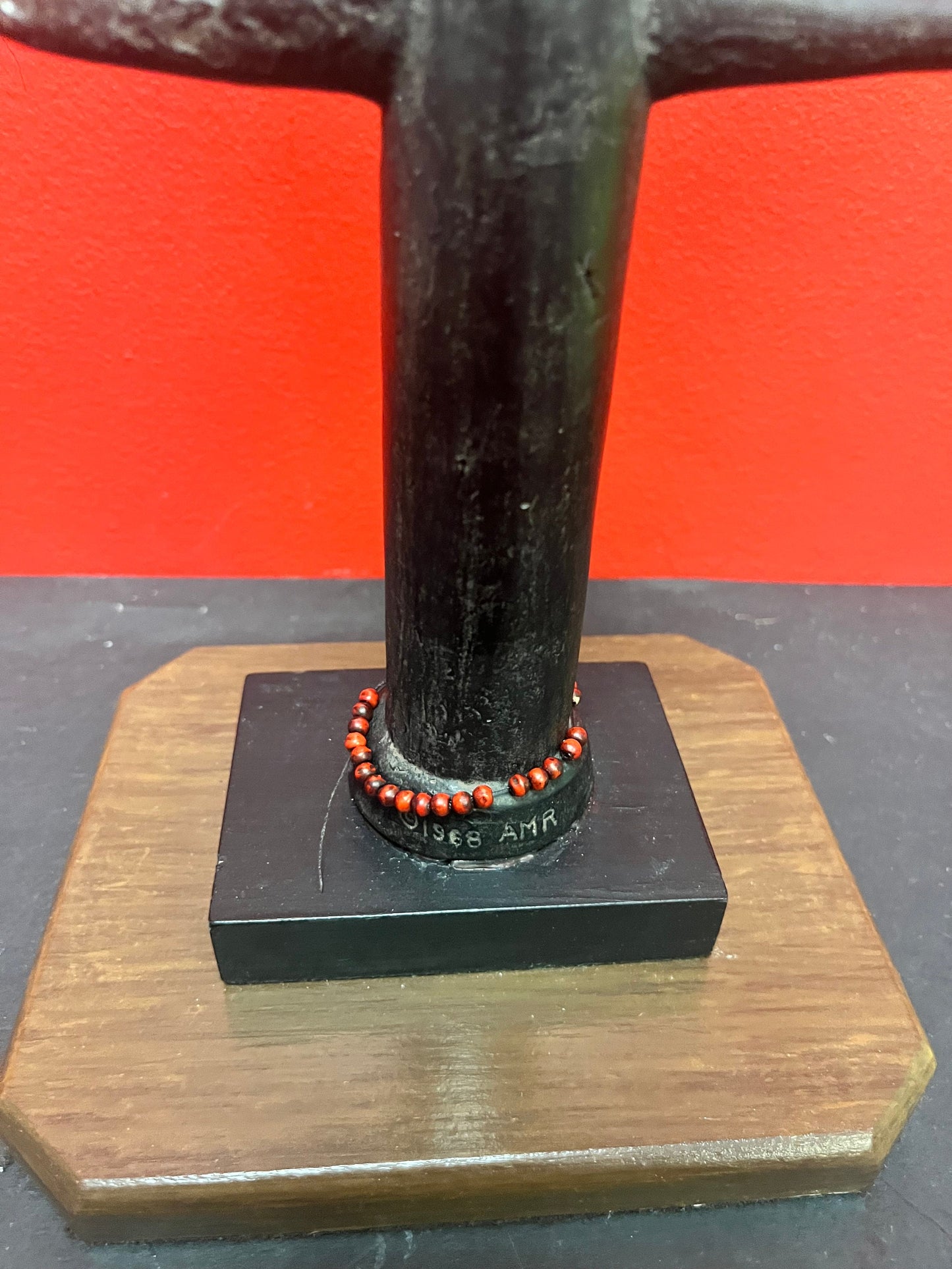 Lovely 15 inch signed pottery 1968 African Ashanti fertility figurine from Ghana   Alva studios, New York  so cool