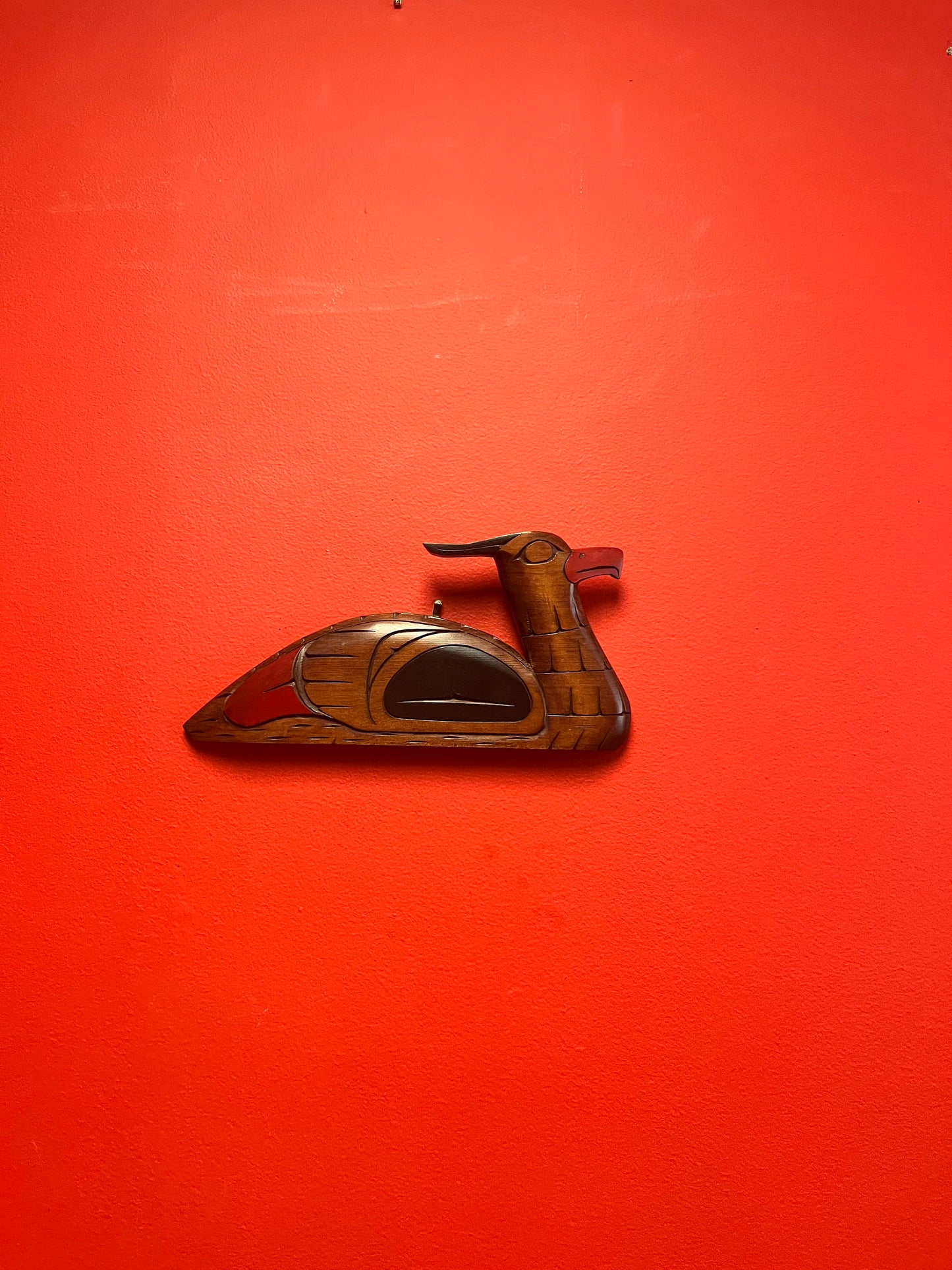 Lovely 11 inch long 6 inch high indigenous, first nations Pacific northwest coast, detailed Cedar loon by  Ralph Edgar