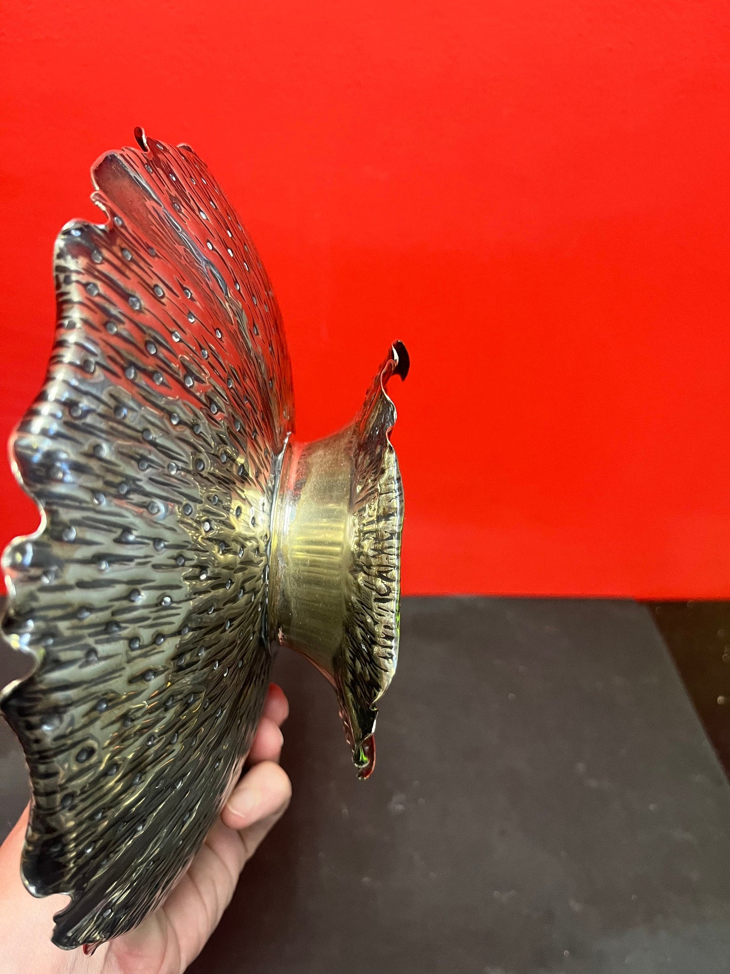 Stunning antique silver plated Christopher Dresser compote  Art deco beauty with some wear  at the base