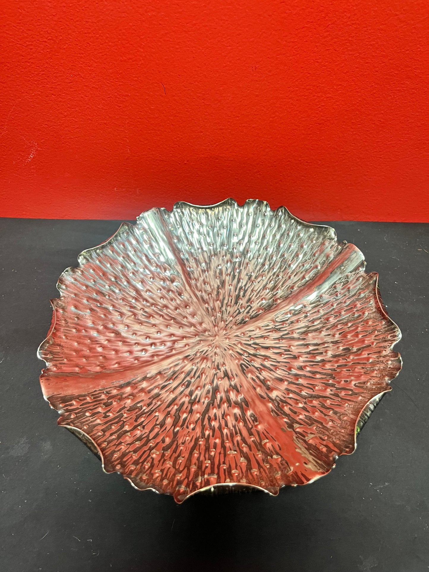 Stunning antique silver plated Christopher Dresser compote  Art deco beauty with some wear  at the base