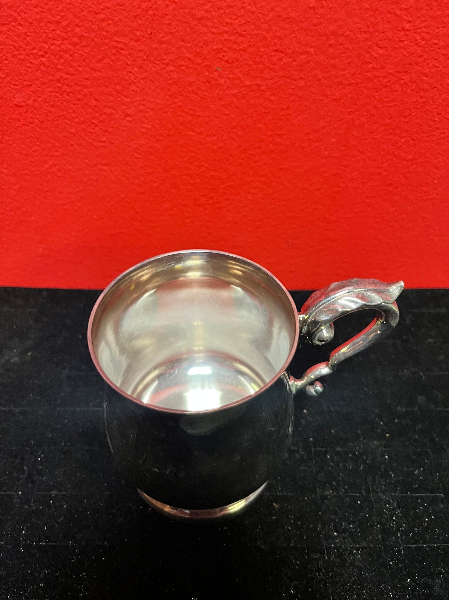 Lovely 4 inch high silver plated English mug - great gift