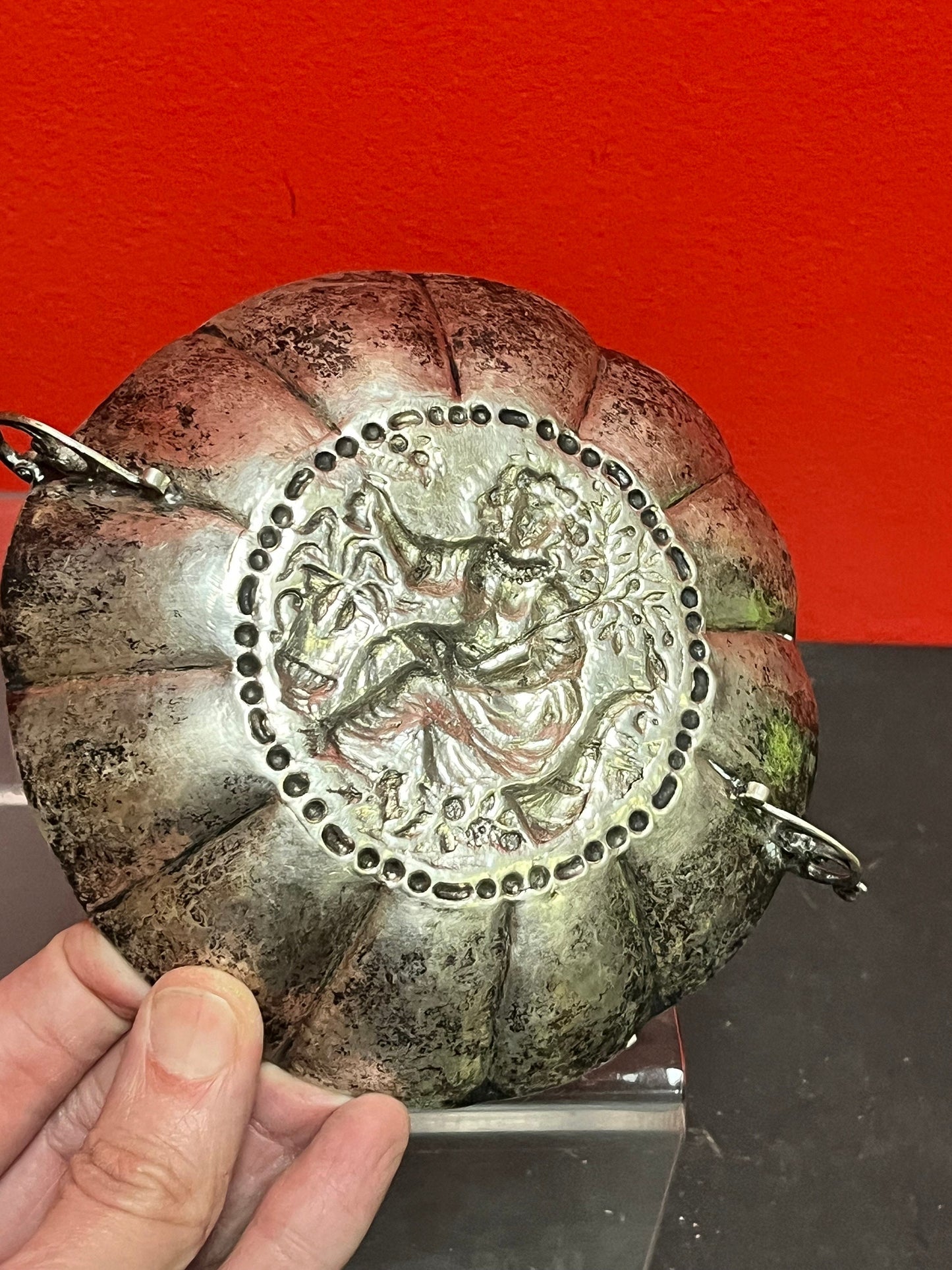 A  Persian silver bowl   7 inches and untested  great imagery and needs a polish