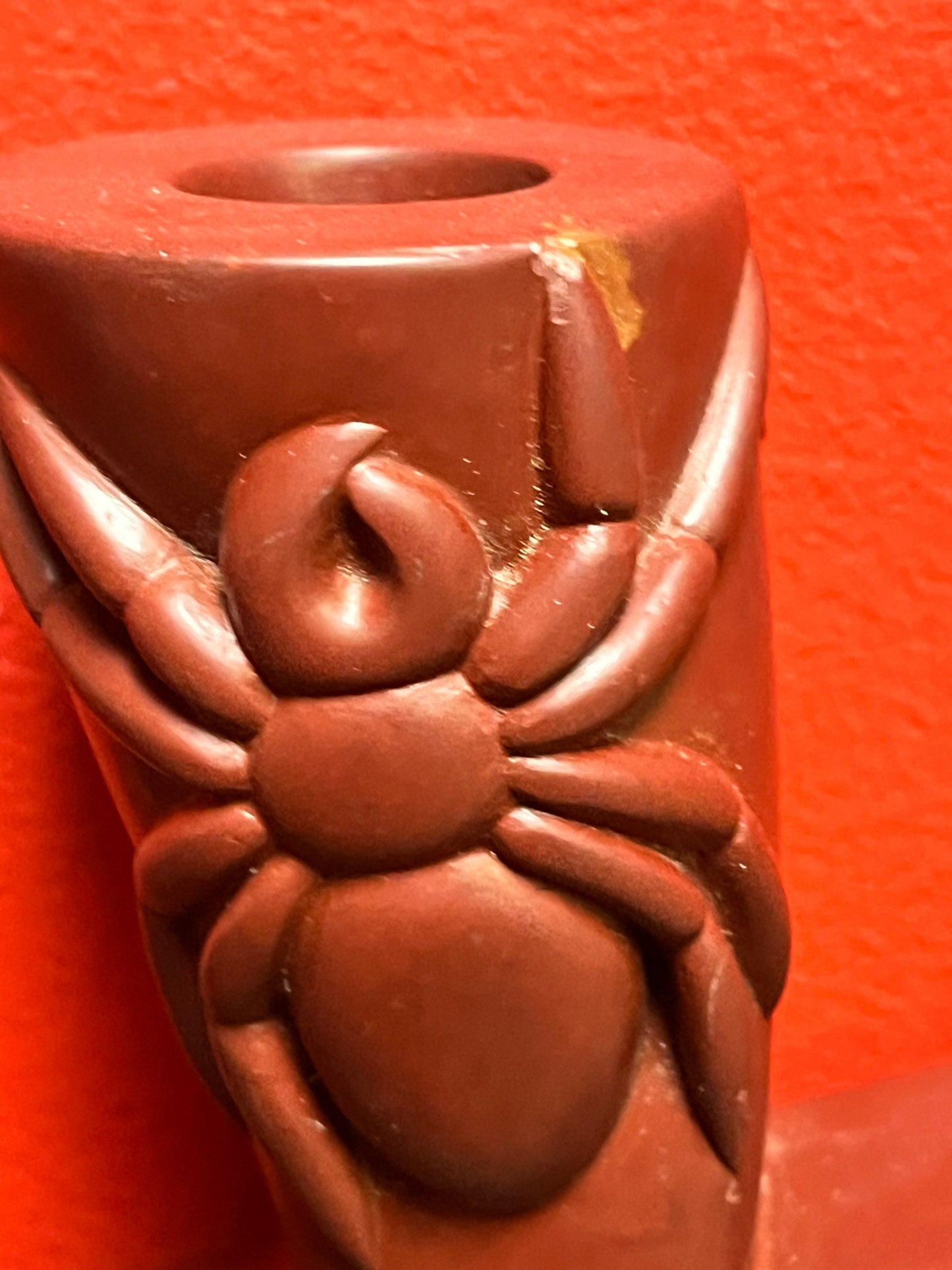 Very rare 24 x 6 tall indigenous first nations Haida red Argillite  pipe signed beauty