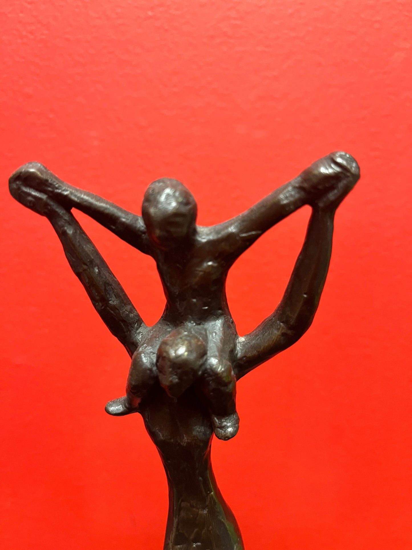 Fabulous 9 inch tall, signed bronze statue of a woman and child on marble base   wonderful patina and detail Esther Wertheimer -