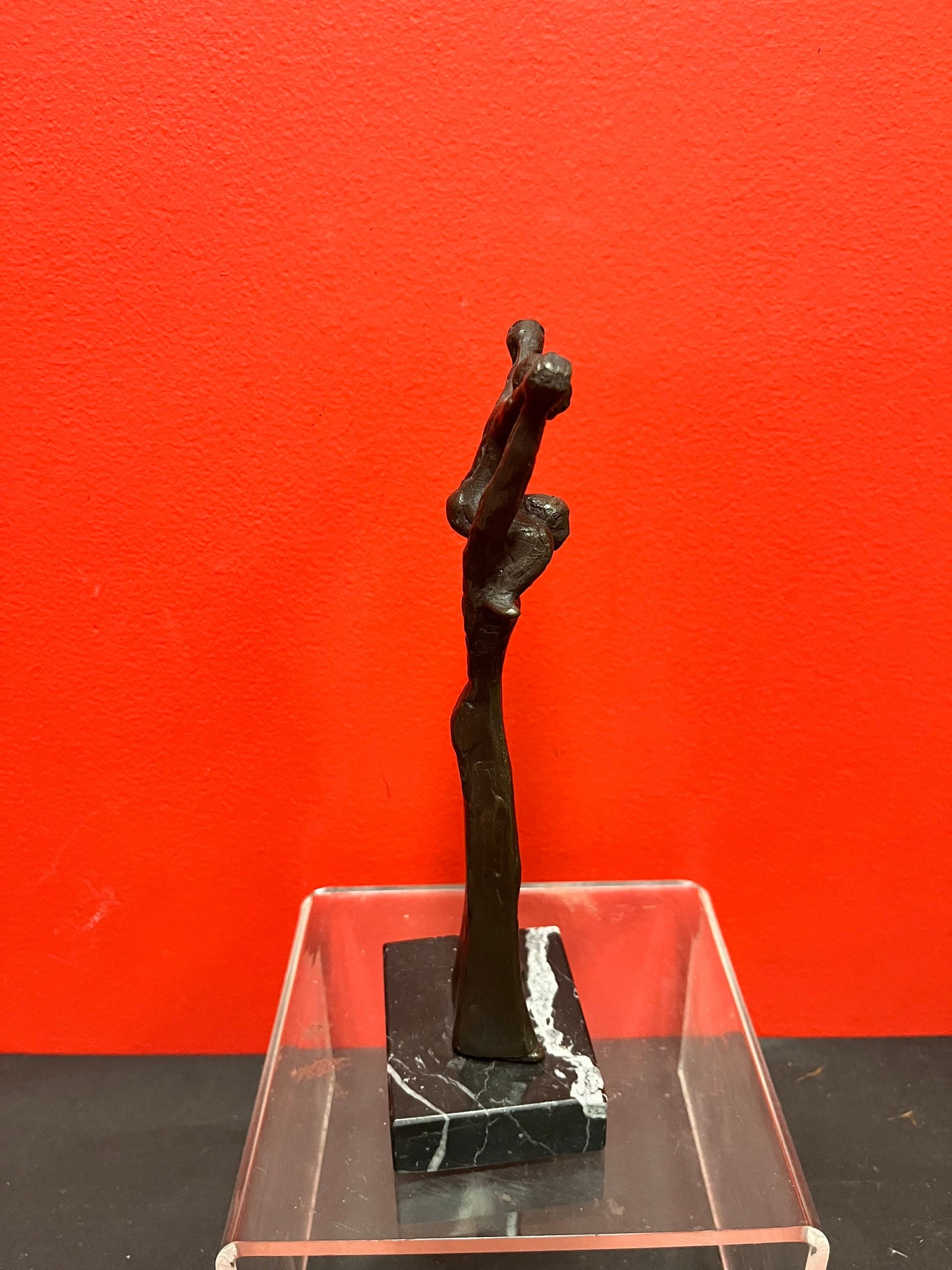 Fabulous 9 inch tall, signed bronze statue of a woman and child on marble base   wonderful patina and detail Esther Wertheimer -