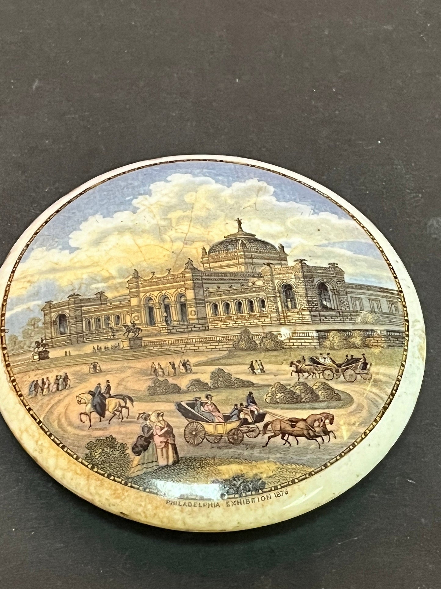 2 19th century 4 and 41/2 inch English pot lids  in antique condition see photos  great value