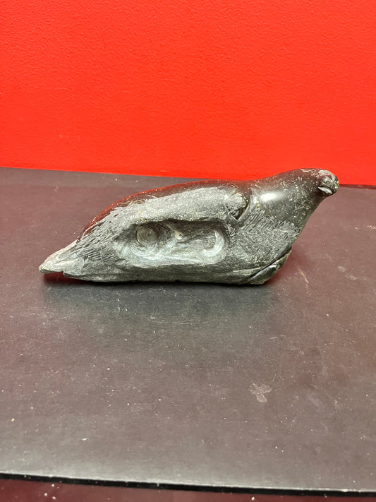 A  Lovely indigenous Inuit 9 inch long, soapstone seal