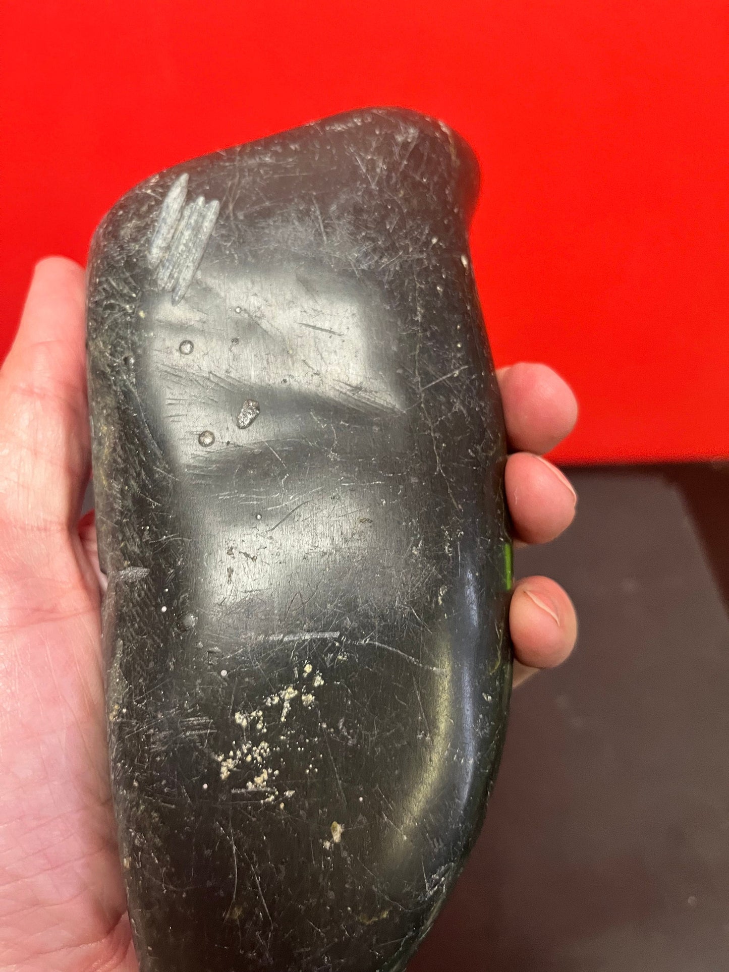 A  Lovely indigenous Inuit 9 inch long, soapstone seal