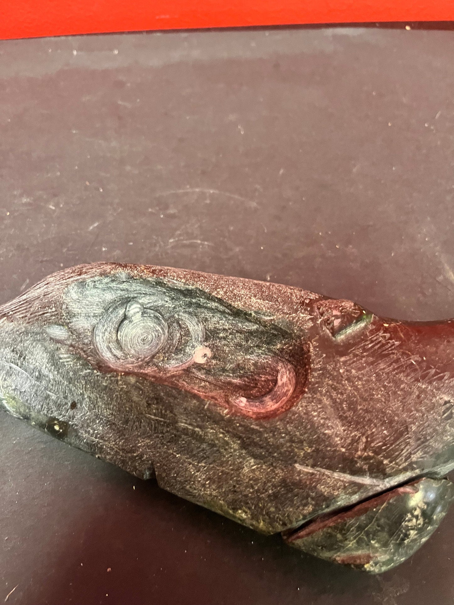 A  Lovely indigenous Inuit 9 inch long, soapstone seal