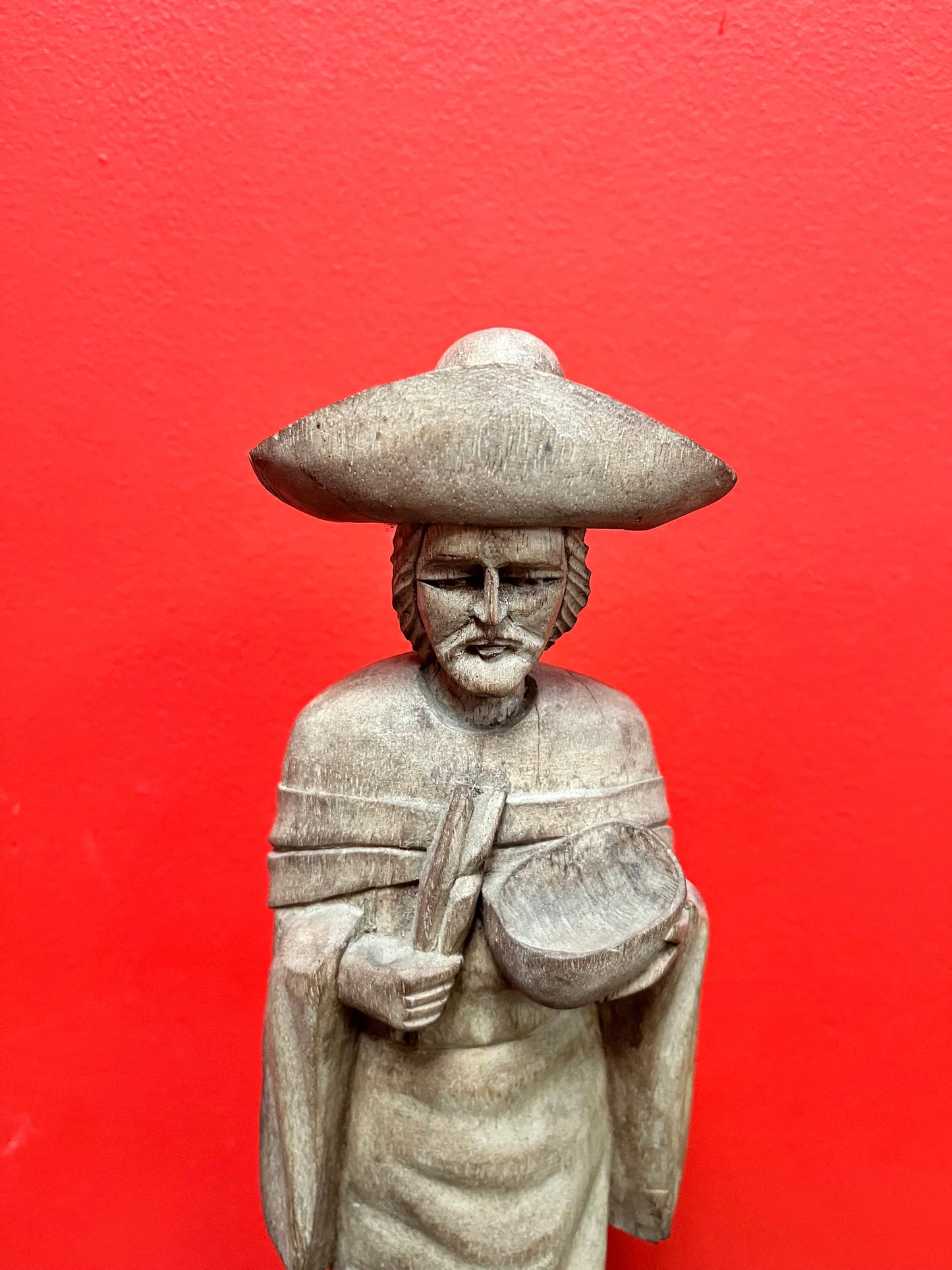 Lovely Peruvian vintage 15 inch tall, wooden statue