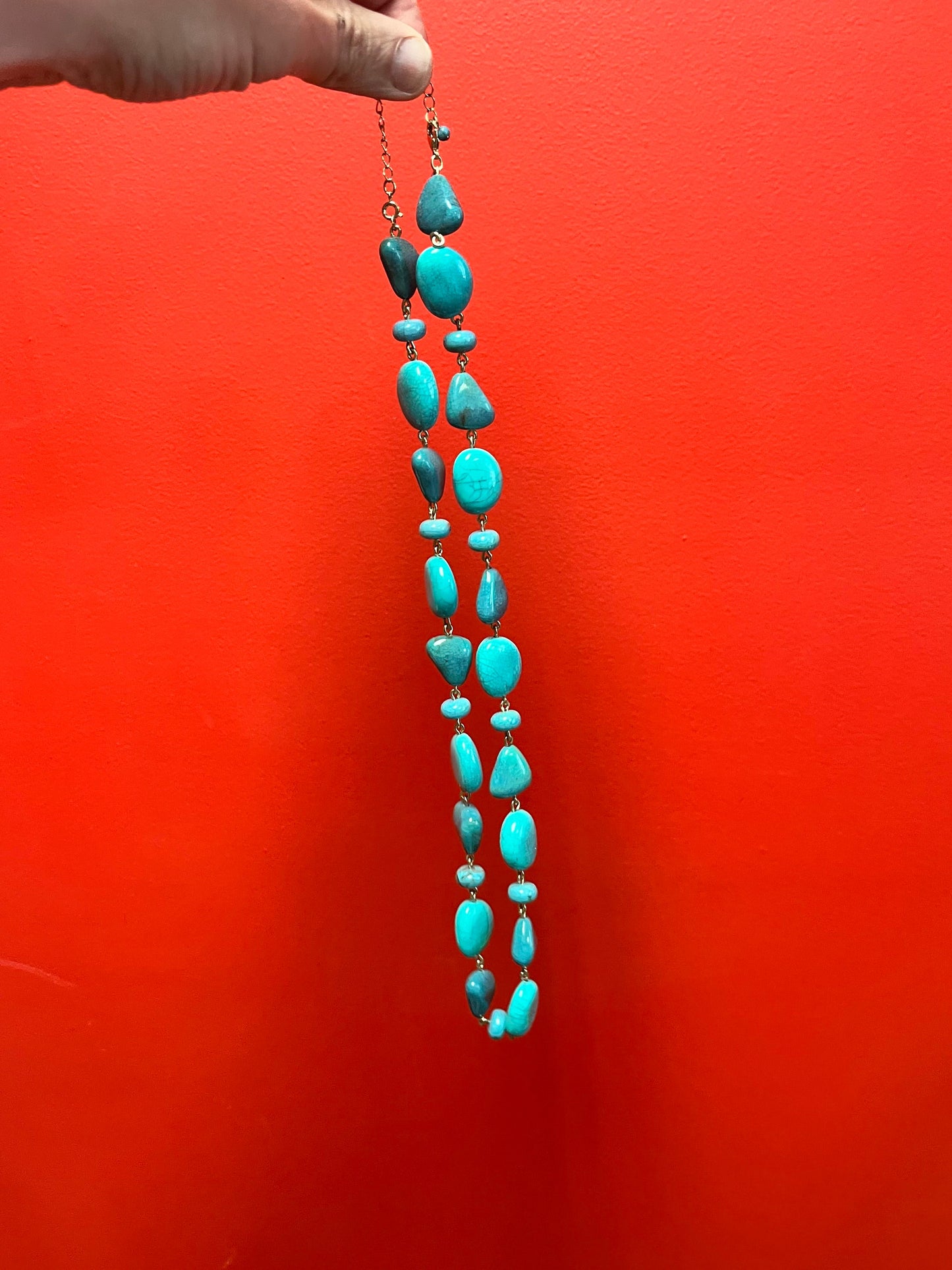 Approximate 29 inch long turquoise necklace   Navajo style great quality and value priced