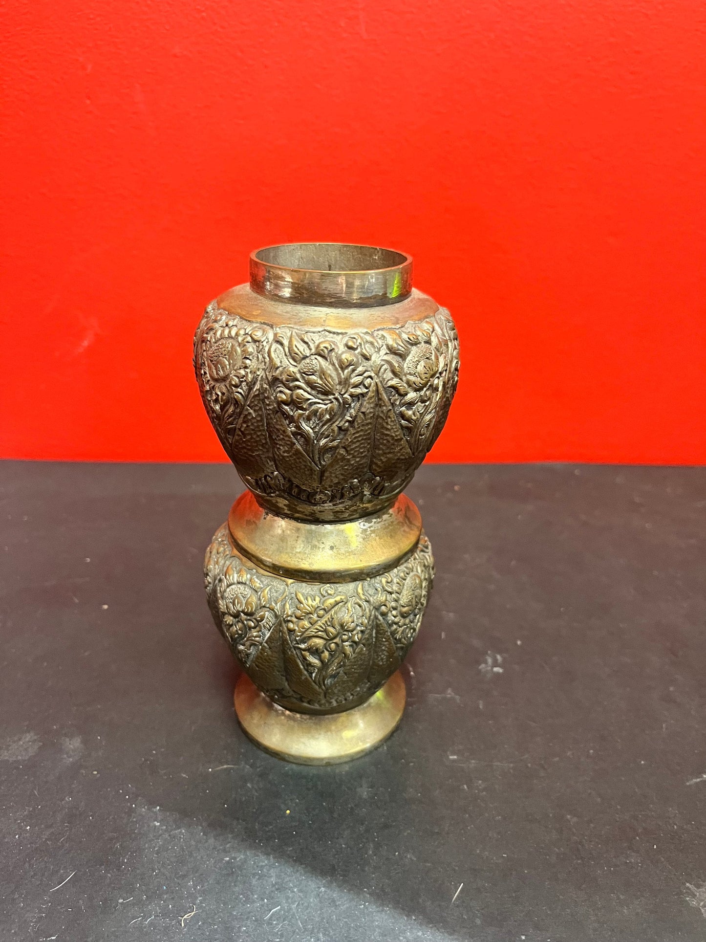 Lovely pair Persian silver vases  Untested  5 inches high each