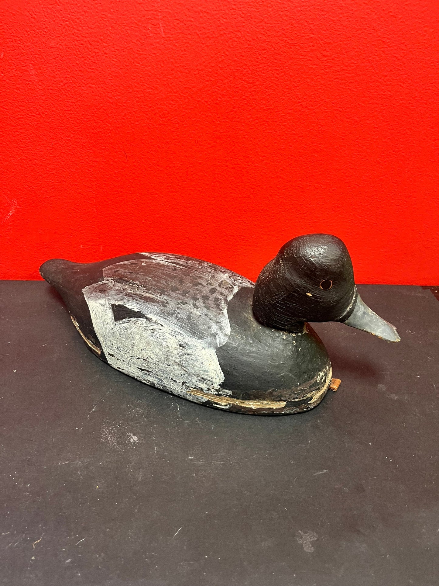 Lovely antique Canadian 16 x 6“ high tuck decoy with amazing patina  Good antique condition