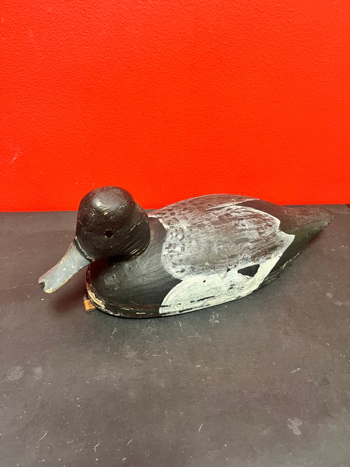Lovely antique Canadian 16 x 6“ high tuck decoy with amazing patina  Good antique condition