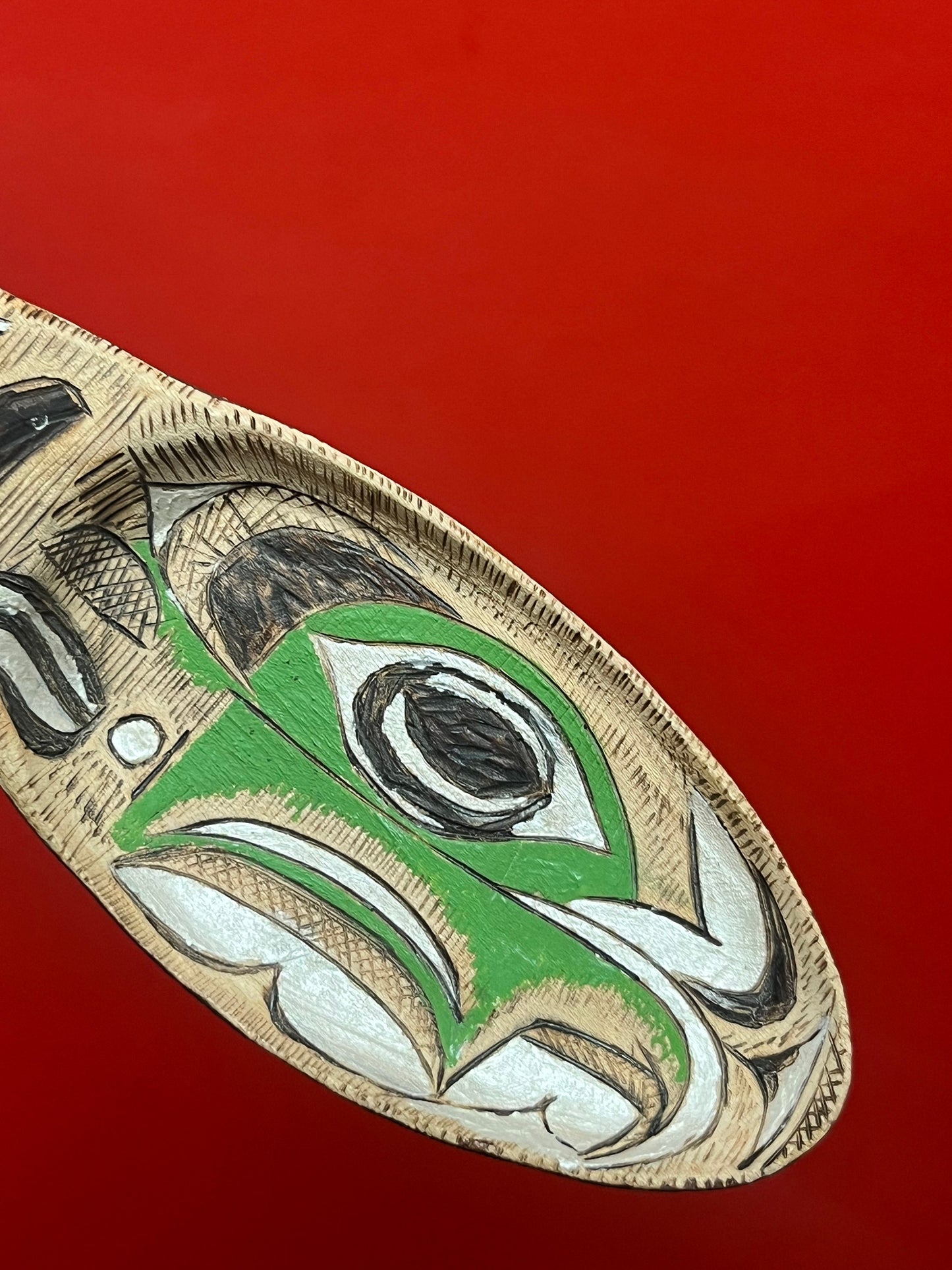 Early antique 7.5 inch museum quality, indigenous person nations pacific northwest Coast feast spoon   fabulous condition and detail - wow