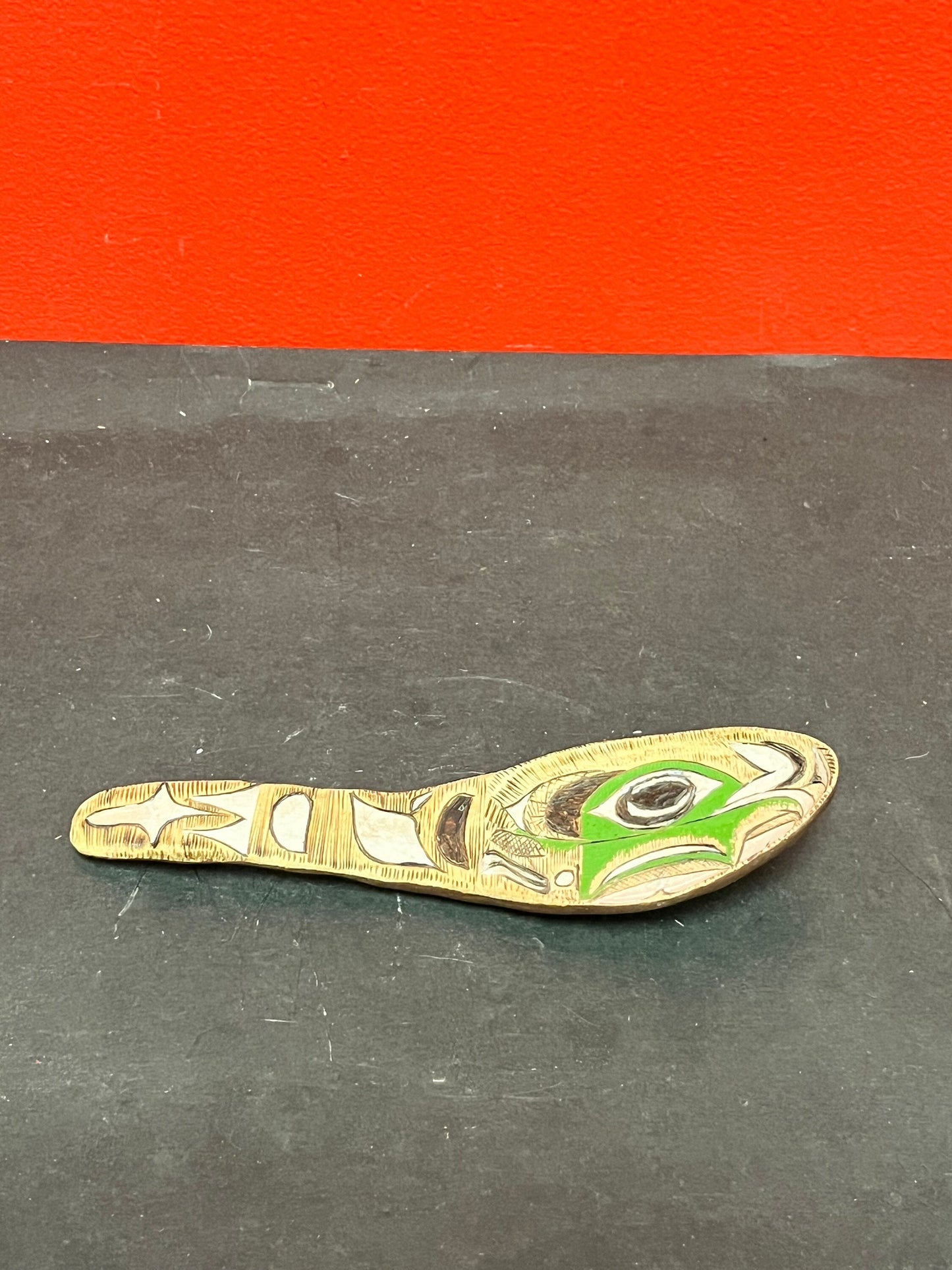 Early antique 7.5 inch museum quality, indigenous person nations pacific northwest Coast feast spoon   fabulous condition and detail - wow