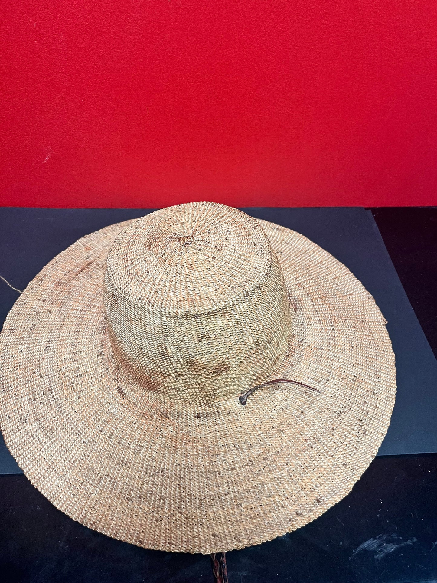 A  Stunning antique 17 inch long (8 inch long inside ) traditional indigenous, first nations, Canadian whaling hat  intense history