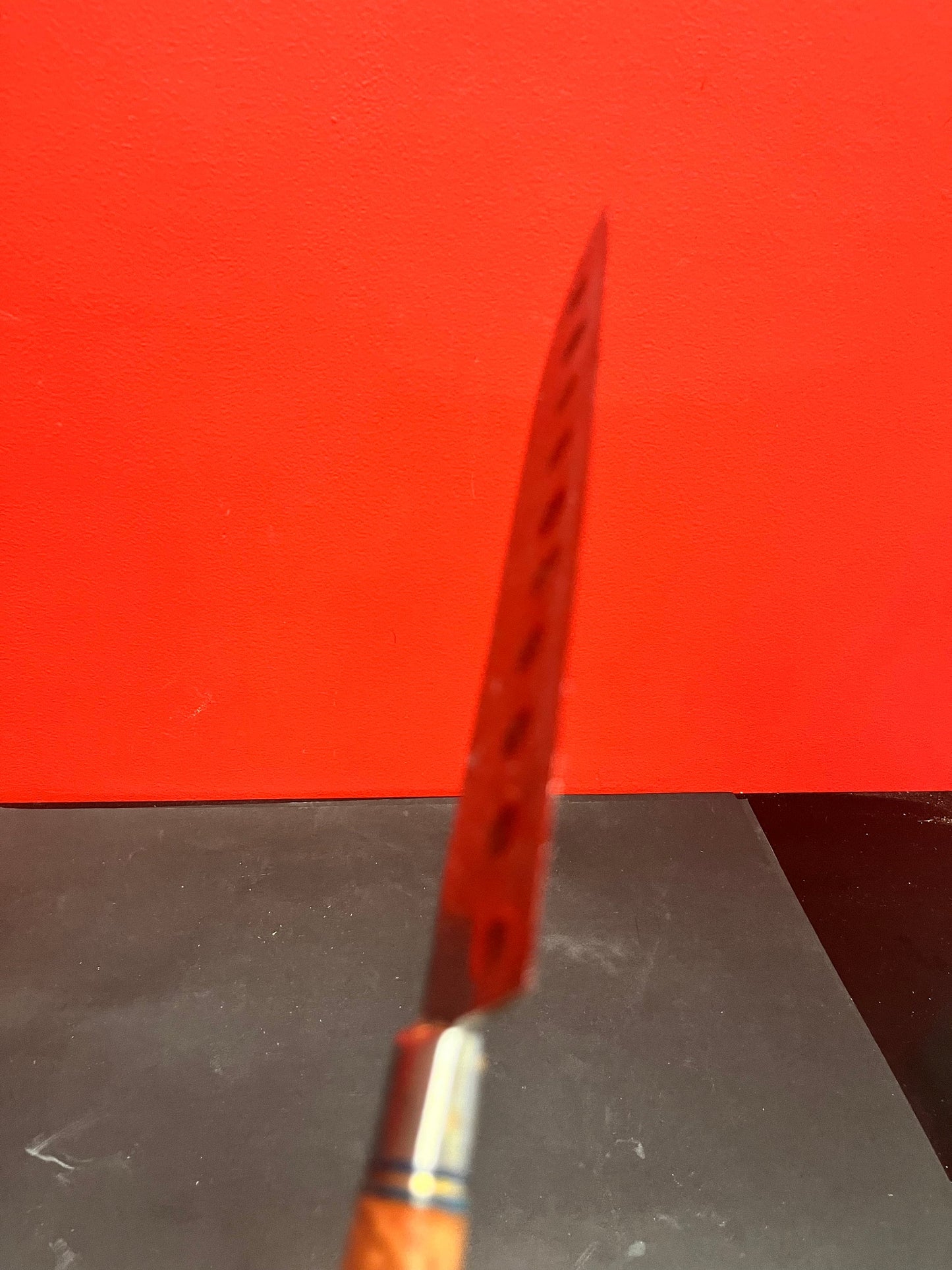 Large wonderful maple wood handled, authentic Damascus steel chopping knife  highest quality  great condition and perfect gift