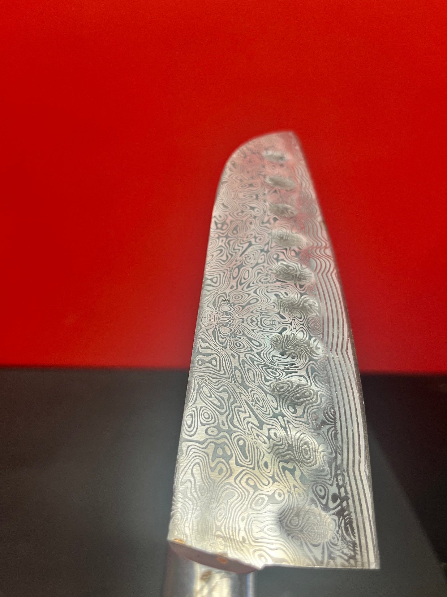 Large wonderful maple wood handled, authentic Damascus steel chopping knife  highest quality  great condition and perfect gift