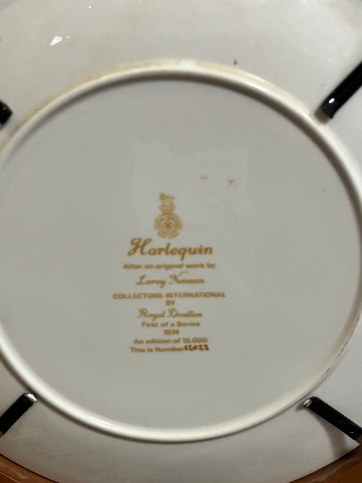 A  Fantastic 13 inch wide limited edition framed Royal Doulton  harlequin plate  ready to hang and great colours  wow