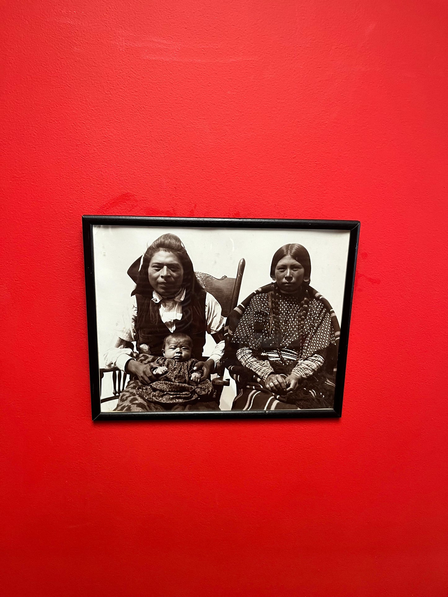 A  15 x 12 antique indigenous first nations black-and-white photograph in frame