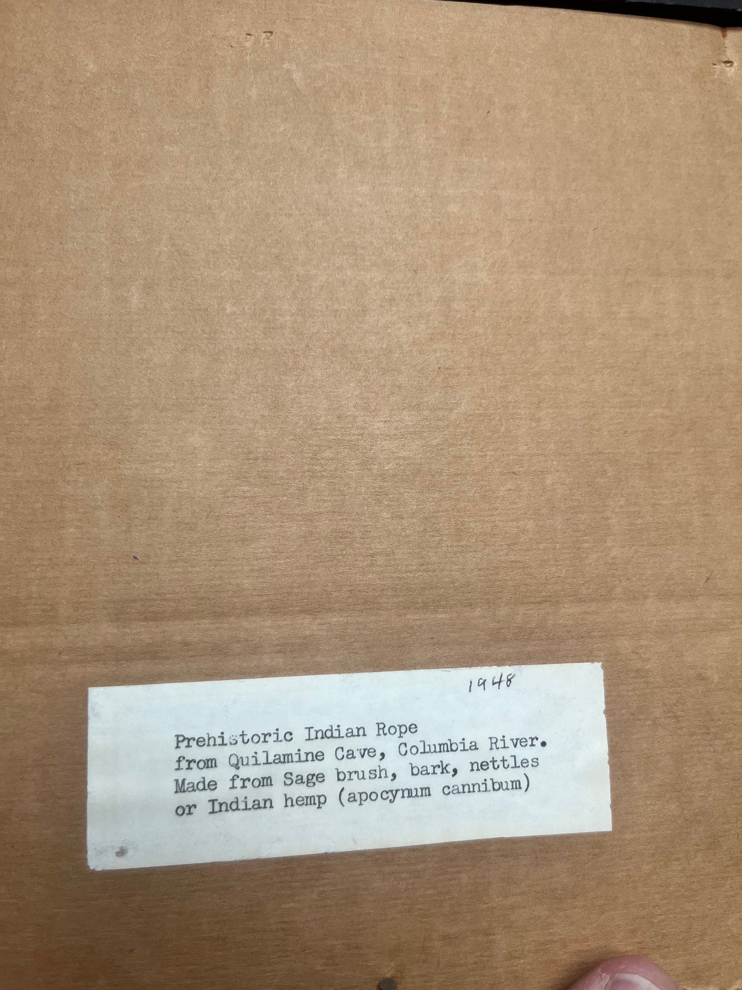 Amazing 13 x 10 x 2 thick  framed prehistoric Indian rope from Columbia River  1948  indigenous first nations treasure