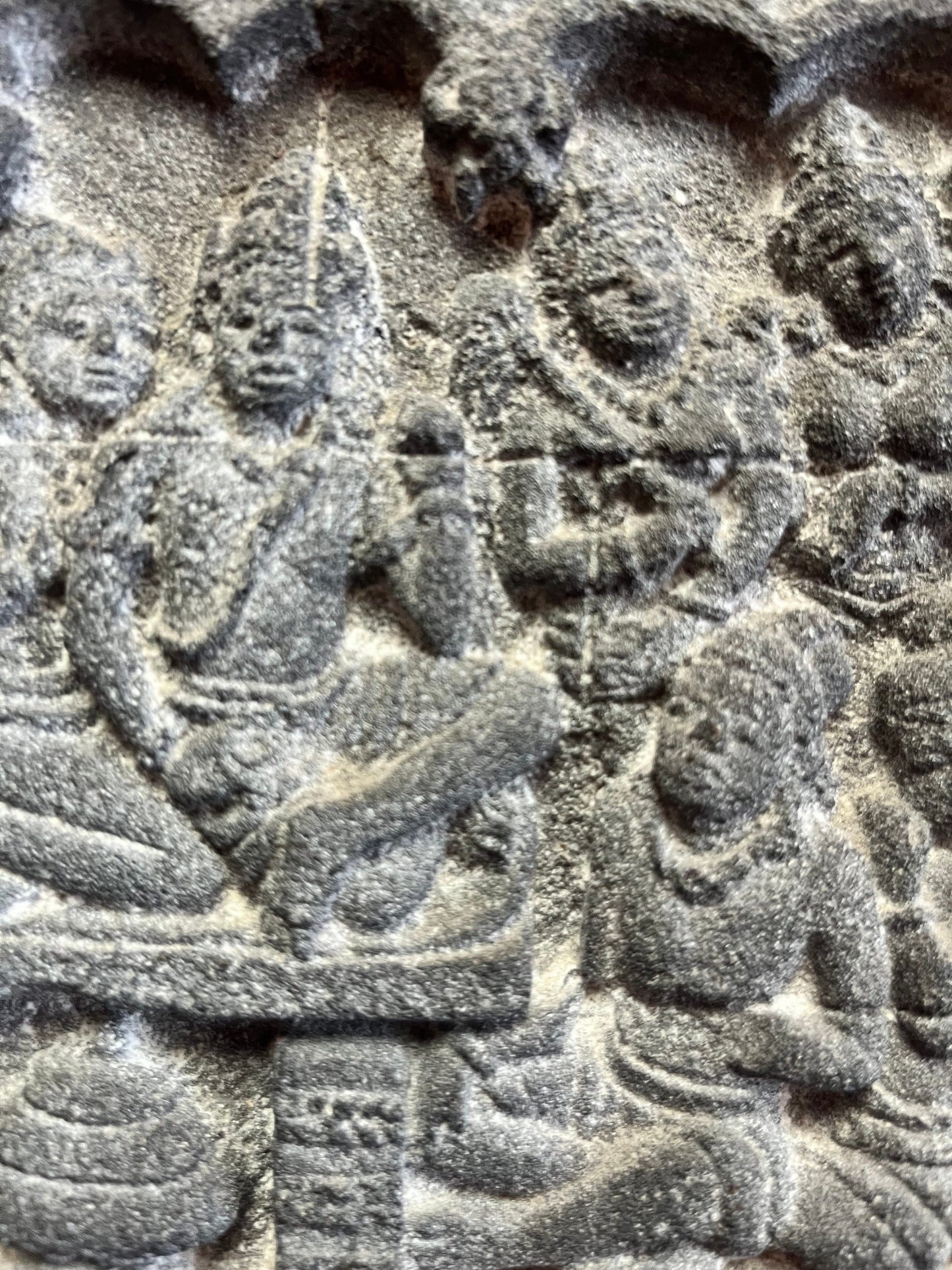 An  Antique 9 x 9 authentic relief plaque in framed plaque form BOROBODUR temple  great piece of Asian history  value priced