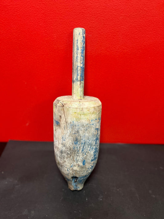 A  Wonderful 17 inch long antique fishing buoy  old as the hills  great patina  best home decor