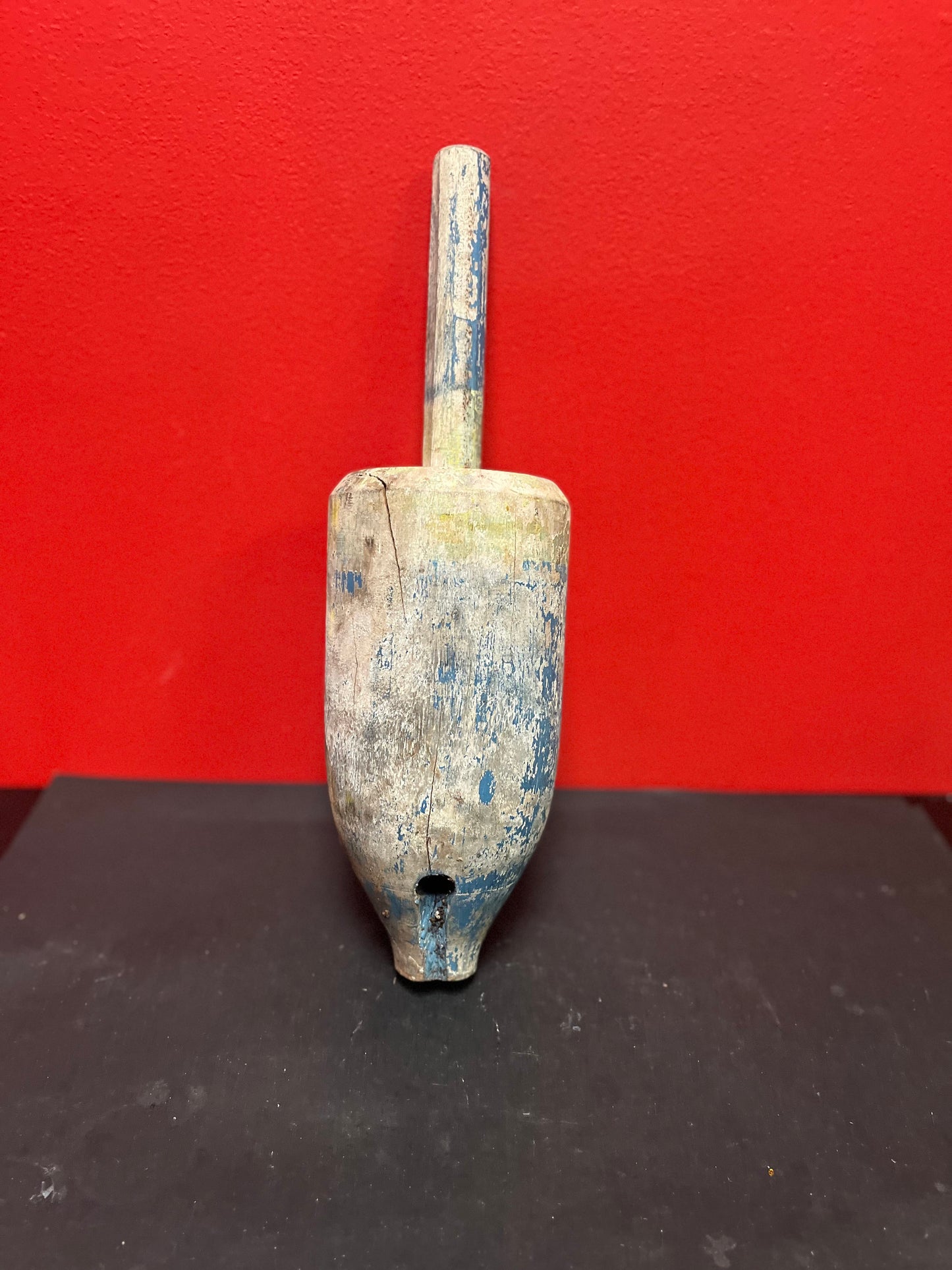 A  Wonderful 17 inch long antique fishing buoy  old as the hills  great patina  best home decor