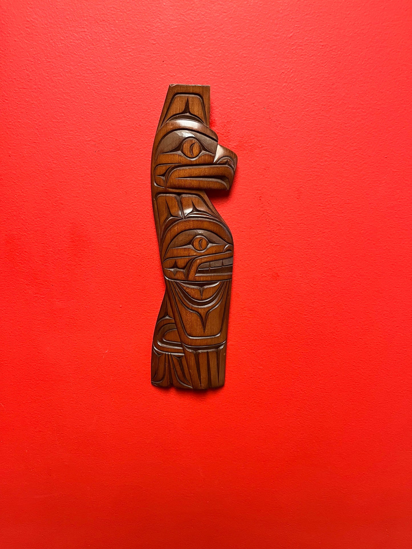 Lovely 14 x 4“ signed Thunderbird by Warren Joseph   indigenous first nations Pacific northwest coast - wonderful detail and condition