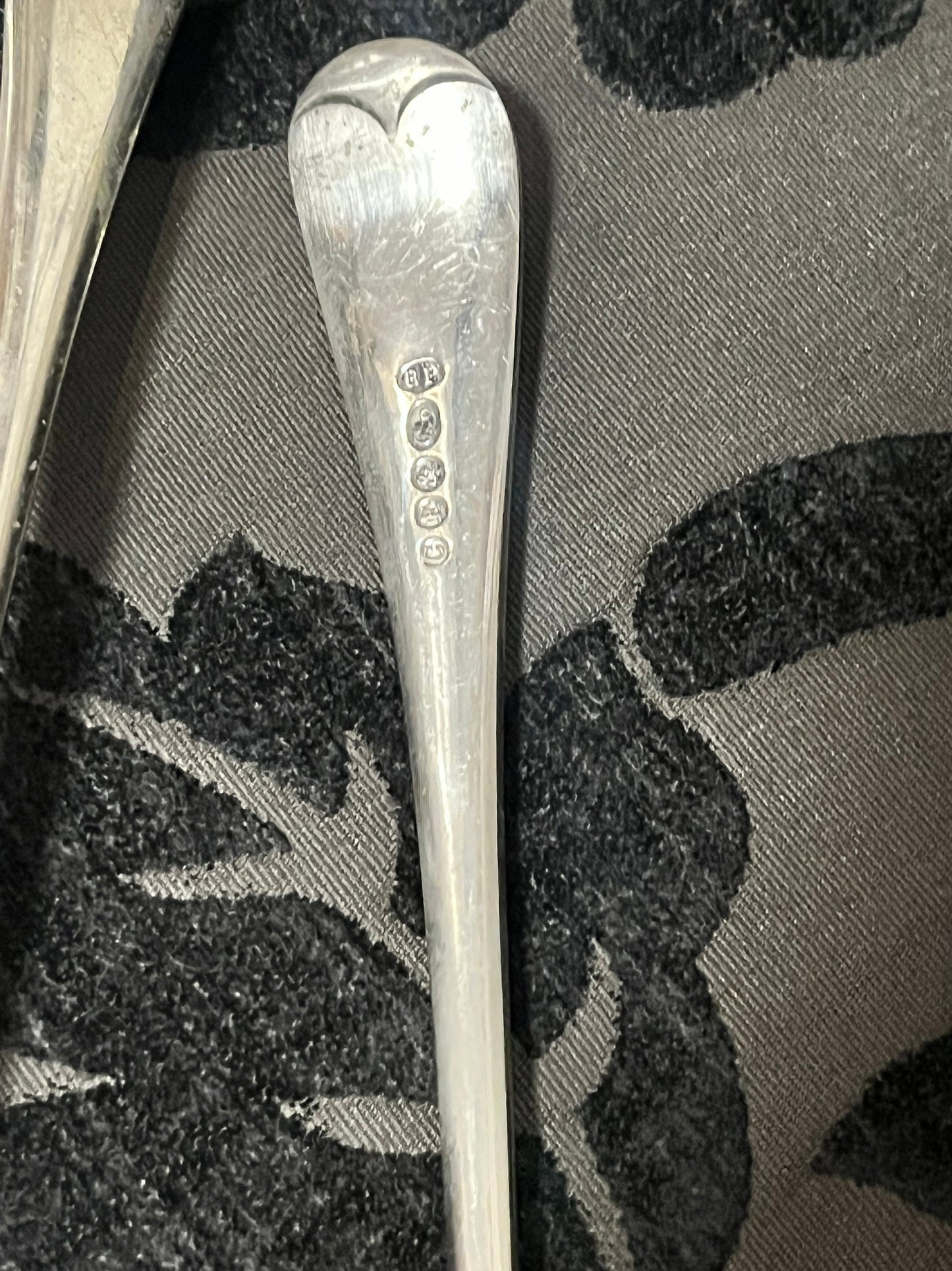 Set 8 English Antique silver plated spoons8  a half inches long each  Good condition and ready to use