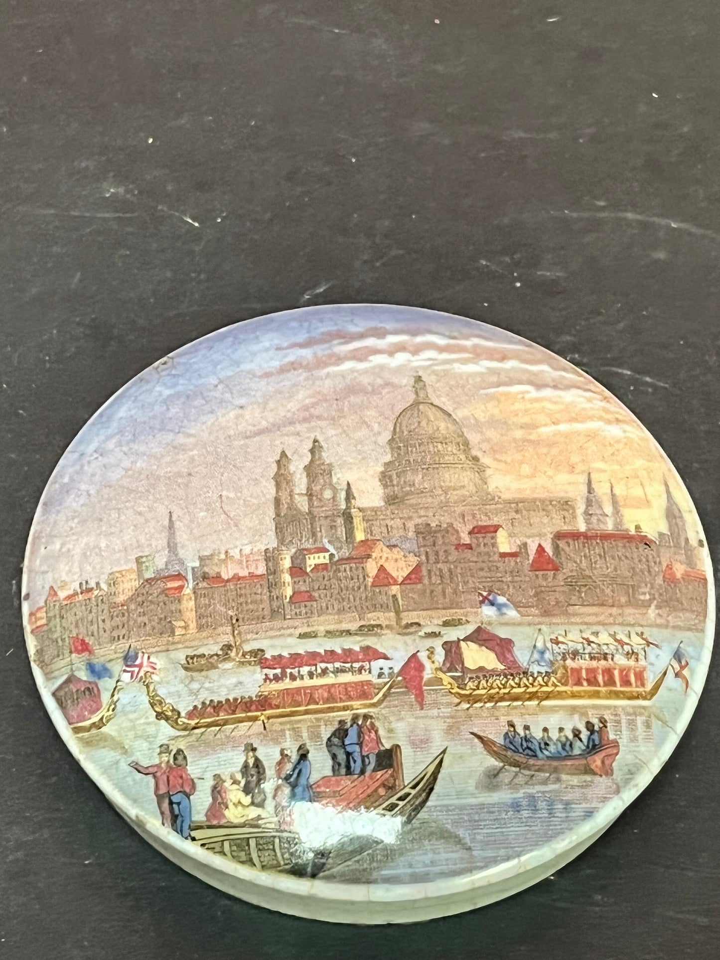 2 19th century 4 and 41/2 inch English pot lids  in antique condition see photos  great value