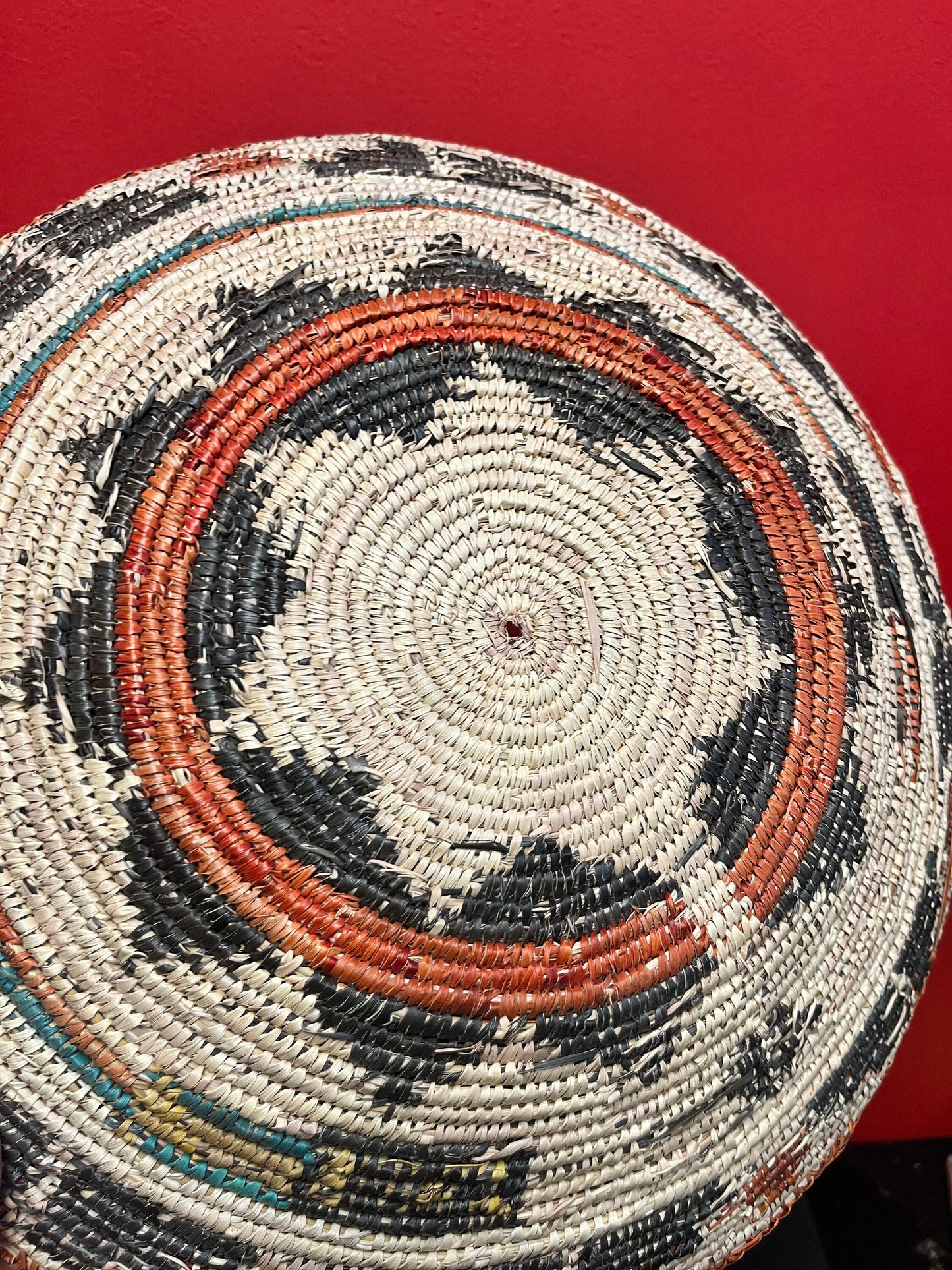 Stunning 14 inch Authentic antique Navajo woven basket bowl  Great condition and fabulous colours - wow  Great value