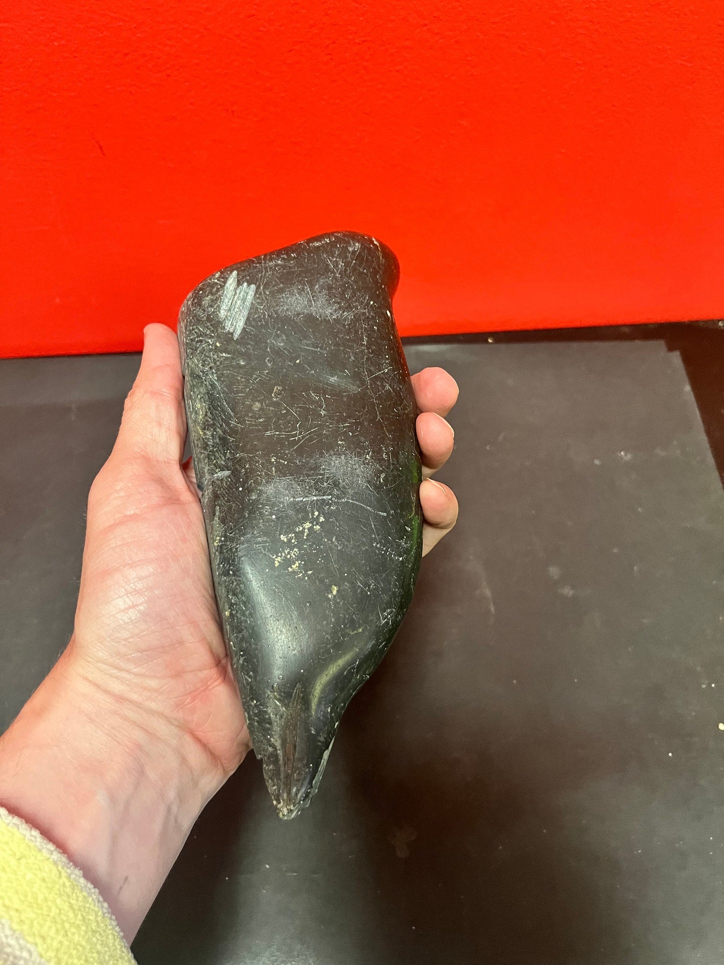 A  Lovely indigenous Inuit 9 inch long, soapstone seal