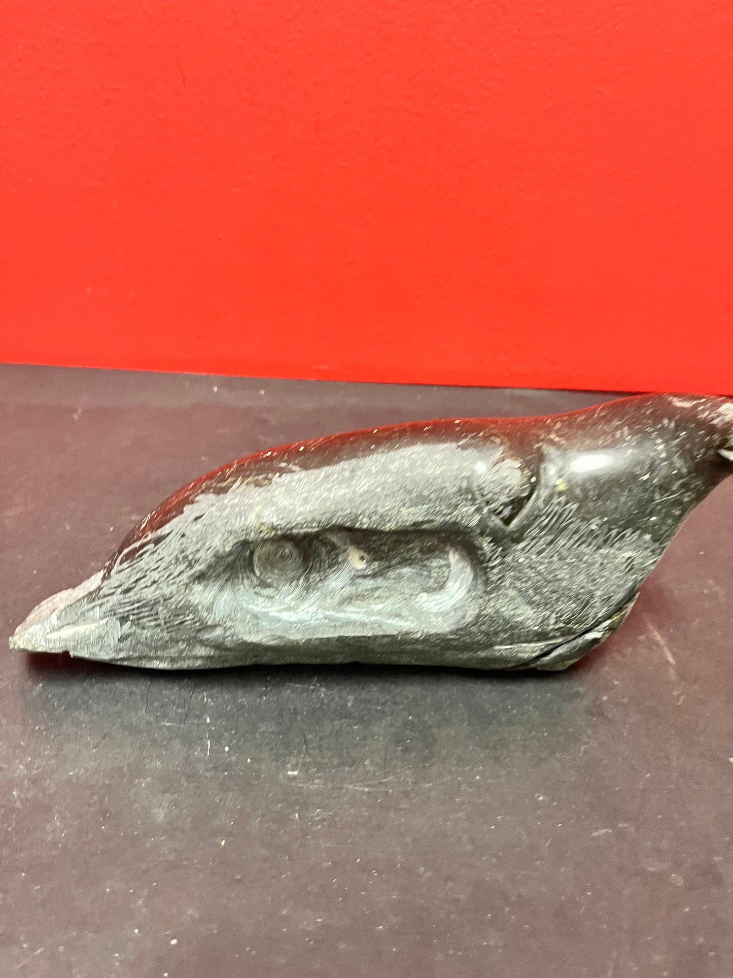 A  Lovely indigenous Inuit 9 inch long, soapstone seal