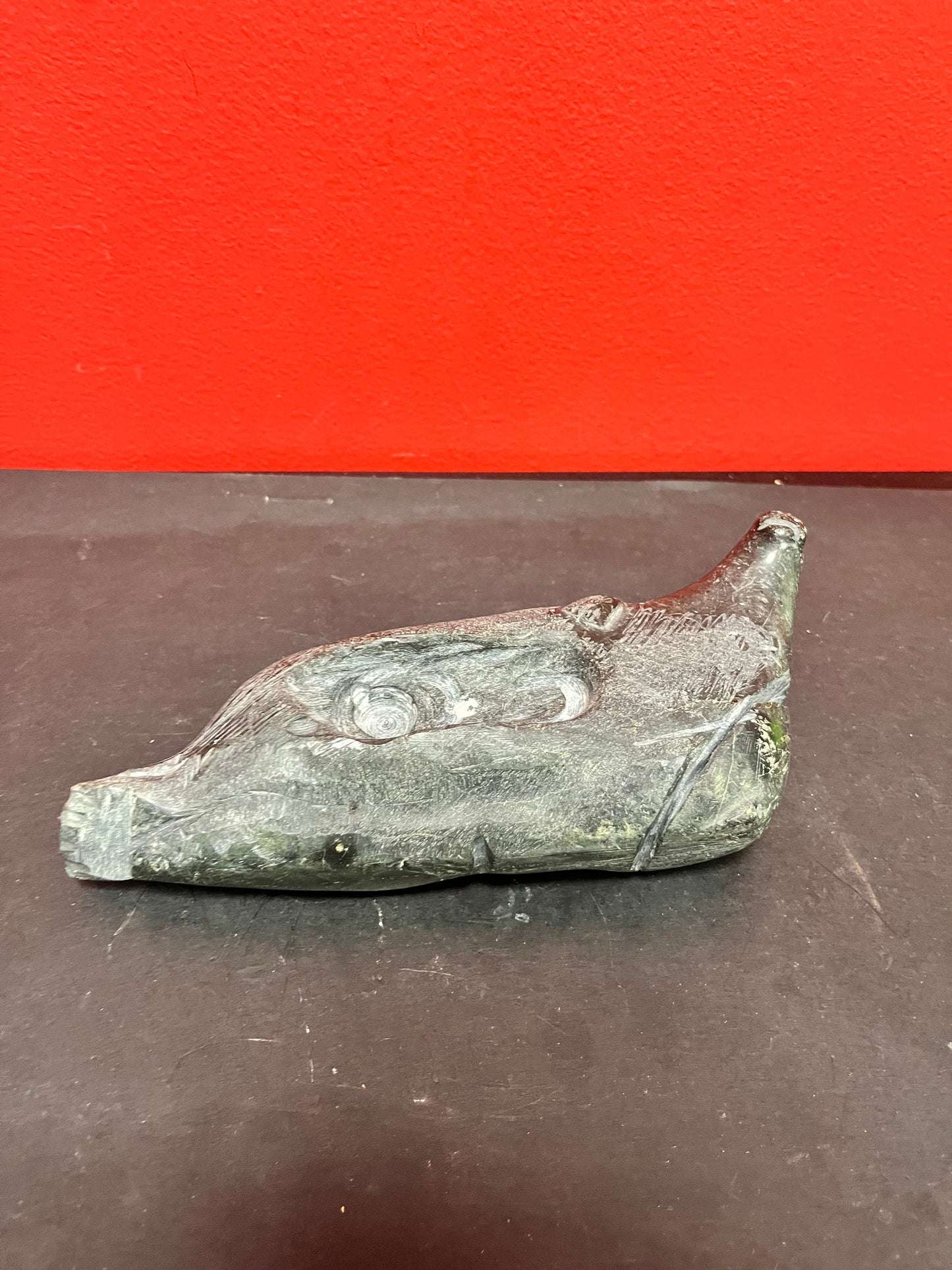 A  Lovely indigenous Inuit 9 inch long, soapstone seal