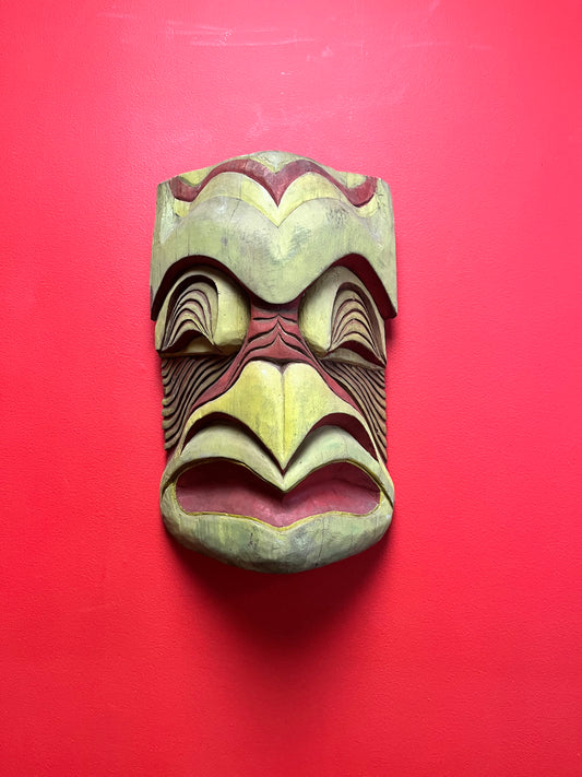 Absolutely fantastic rare 18 x 7 wide  museum quality primitive indigenous Pacific northwest Coast mask  approx 1900 to 1920 - wow