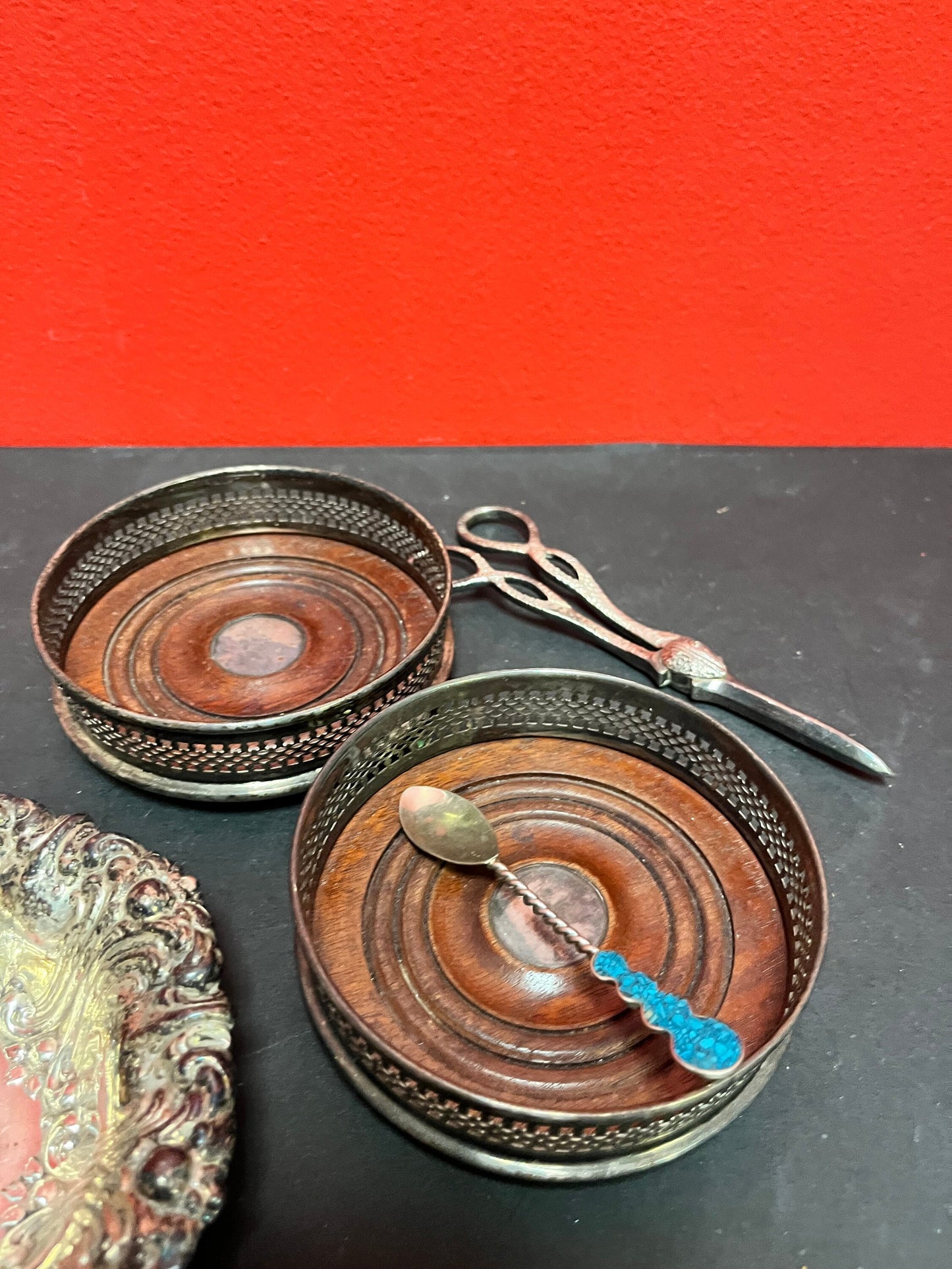 Beautiful lot of antique silver plate and sterling spoon good value