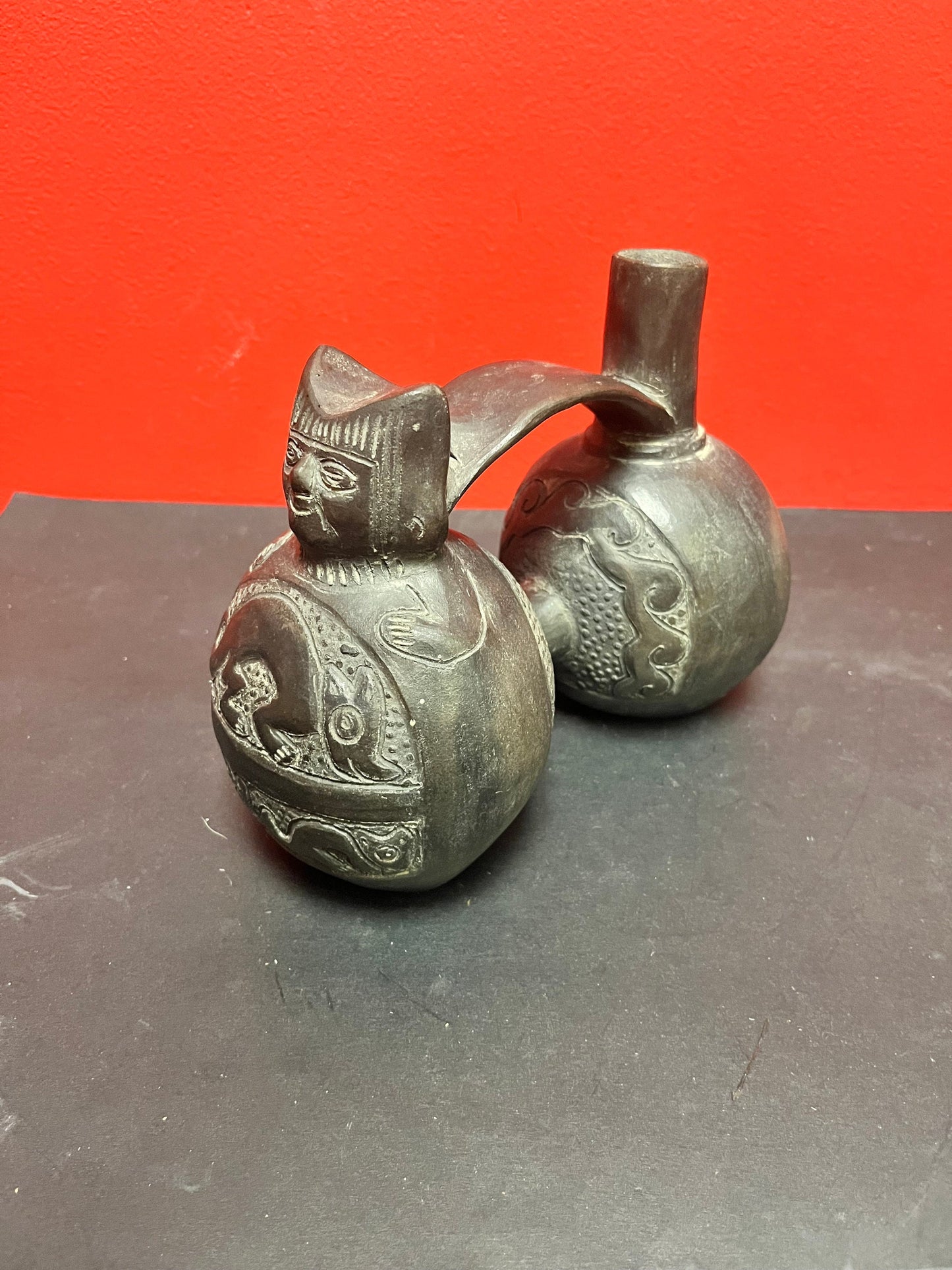 8 x 6 high Colombian Clay vessel  Good condition Great imagery