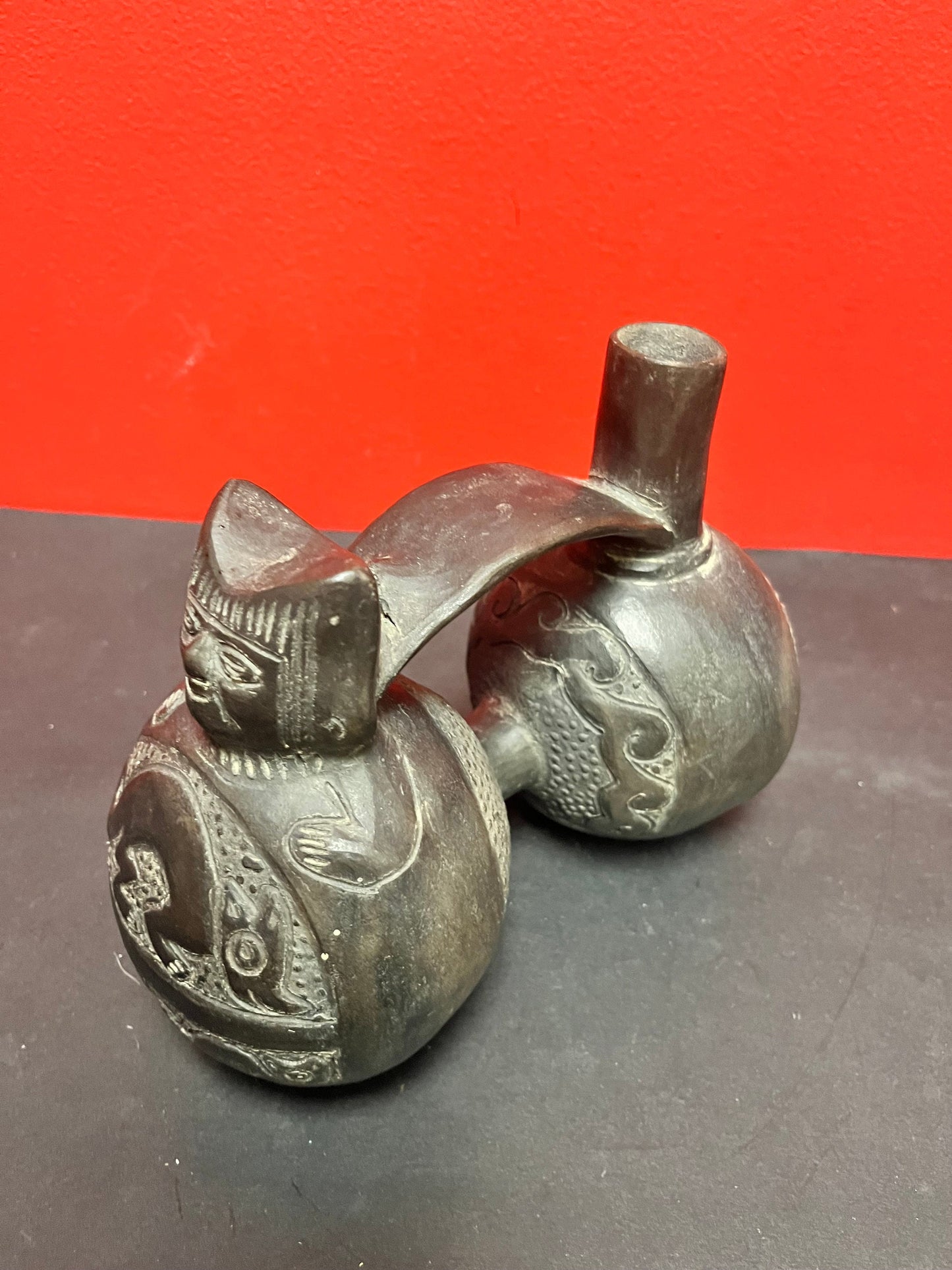 8 x 6 high Colombian Clay vessel  Good condition Great imagery