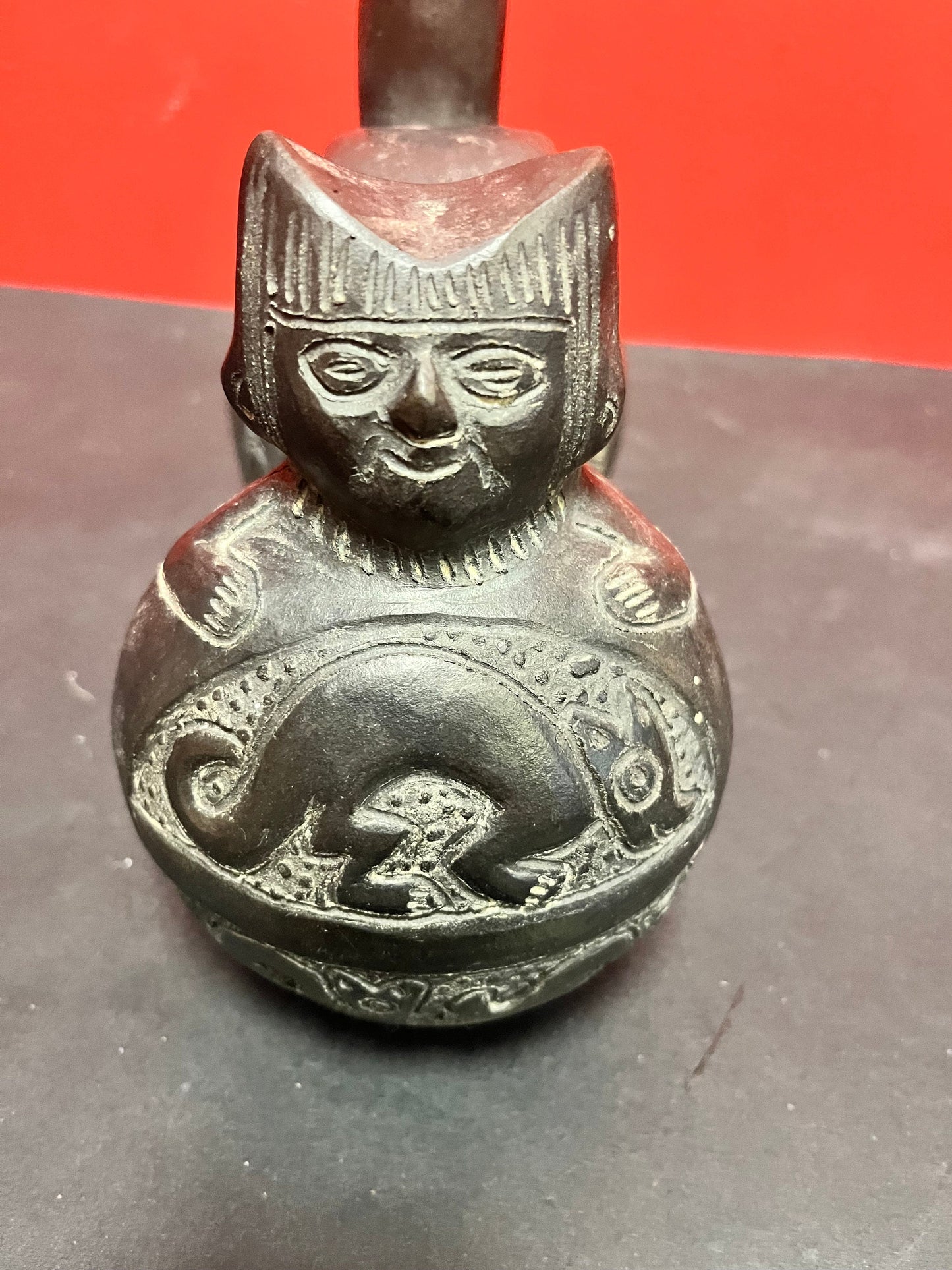 8 x 6 high Colombian Clay vessel  Good condition Great imagery